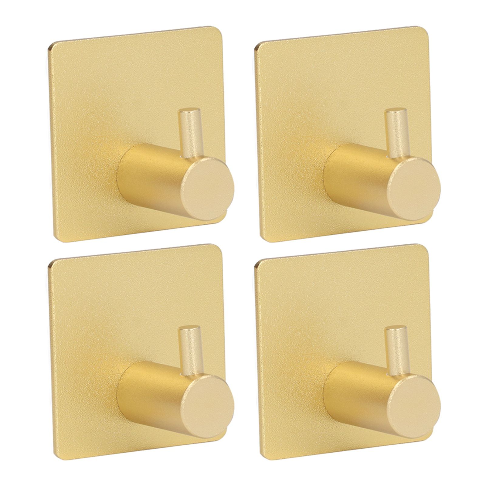 4pcs Towel Hook Aluminum Rustproof Waterproof Heavy Duty Adhesive Wall Hook for Hanging Coat Hat Towel Robe Golden - Image 6