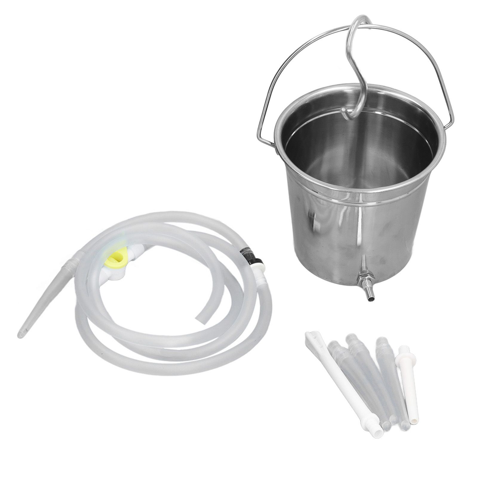 2L Enema Bucket Kit with Silicone Tubing Nozzle Tips Storage Bag Stainless Steel Coffee Milk Barrel - Image 4
