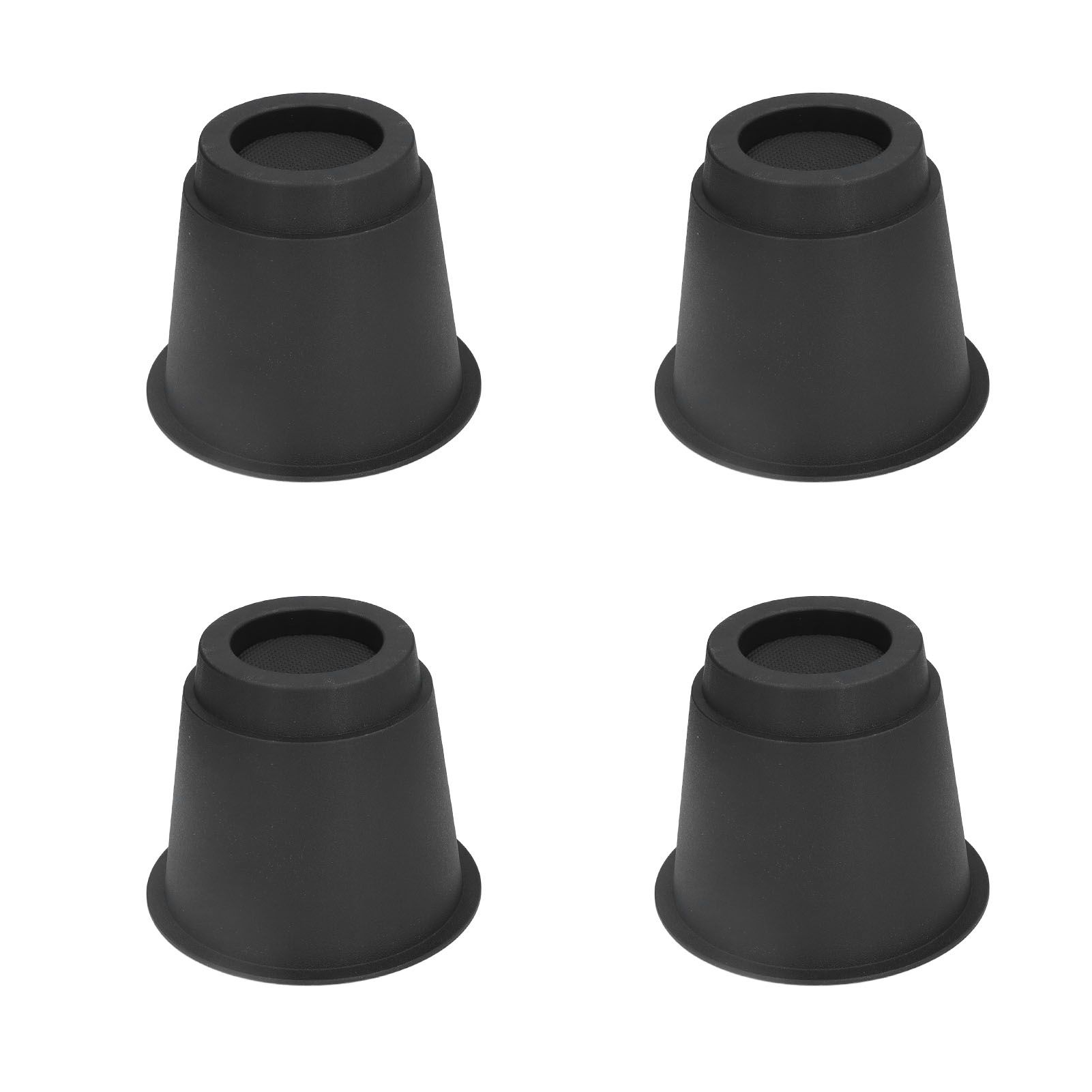 4 Pcs Plastic Furniture Risers 5 Inch Heavy Duty Stackable Circle Bed Lifter for Bed Chair Table Sofa Black - Image 1