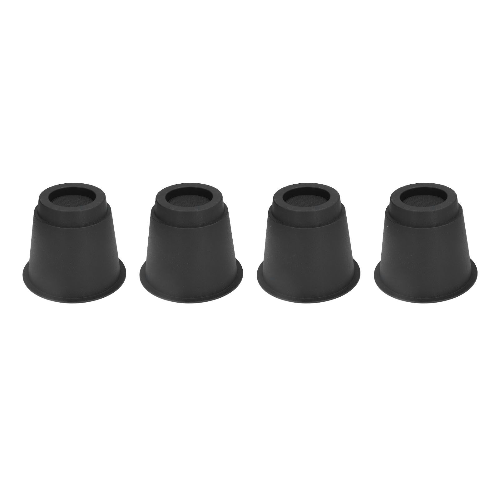 4 Pcs Plastic Furniture Risers 5 Inch Heavy Duty Stackable Circle Bed Lifter for Bed Chair Table Sofa Black - Image 2