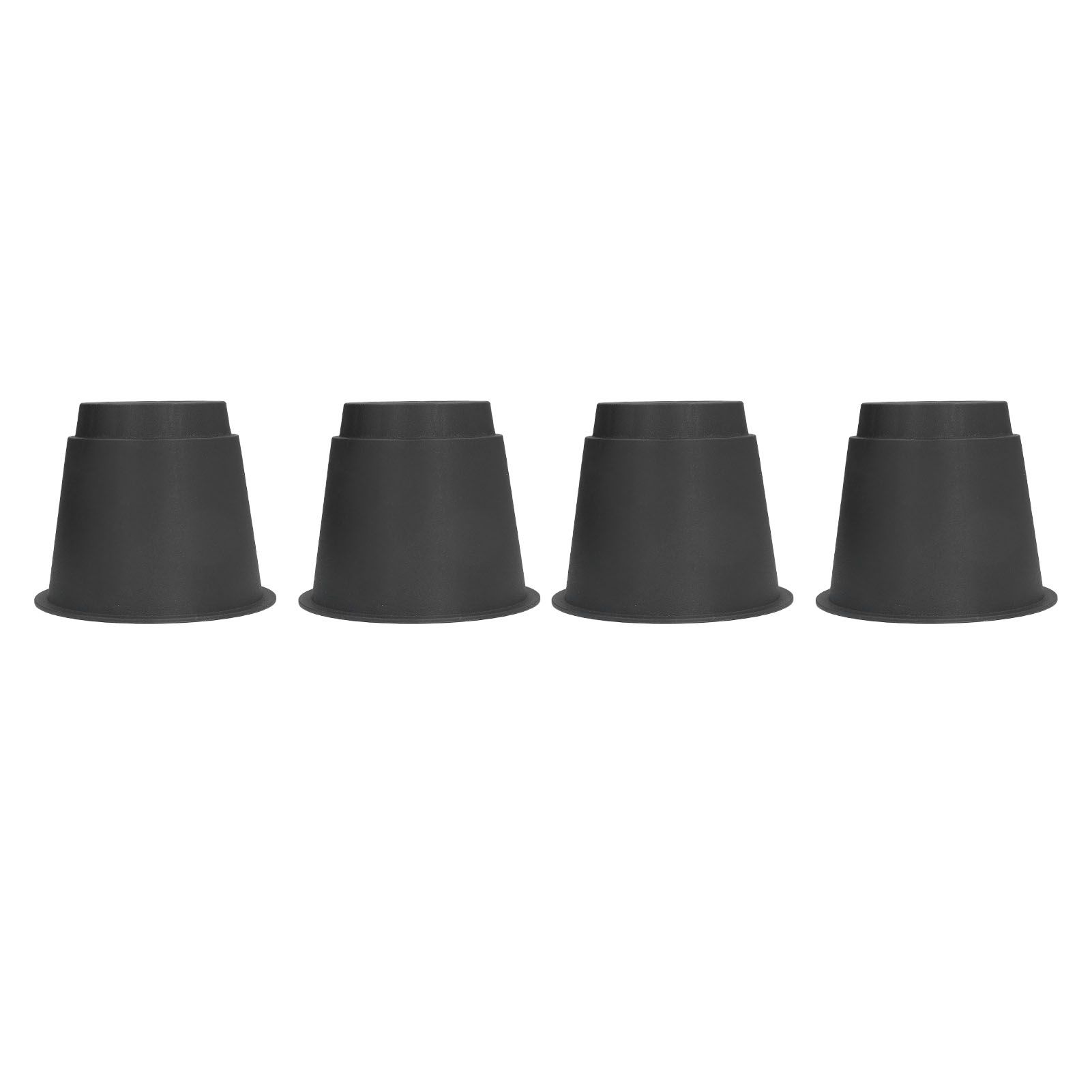 4 Pcs Plastic Furniture Risers 5 Inch Heavy Duty Stackable Circle Bed Lifter for Bed Chair Table Sofa Black - Image 7