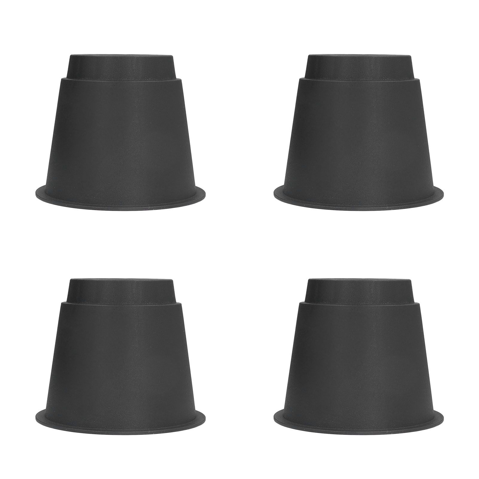 4 Pcs Plastic Furniture Risers 5 Inch Heavy Duty Stackable Circle Bed Lifter for Bed Chair Table Sofa Black - Image 8