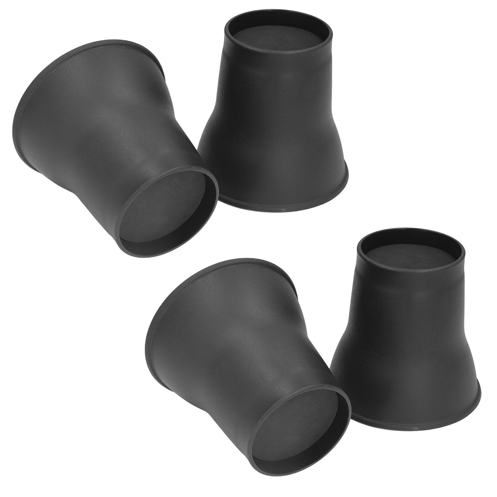 4pcs Furniture Risers 6 Inches Horn Shaped Black Plastic Heavy Duty Riser for Bed Sofa - Image 3