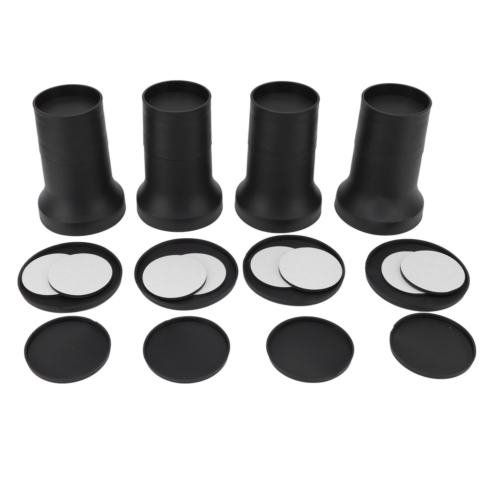 4pcs Round Furniture Lifters with Rubber Non Slip Pads Plastic Bed and Furniture Raisers Set - Image 1