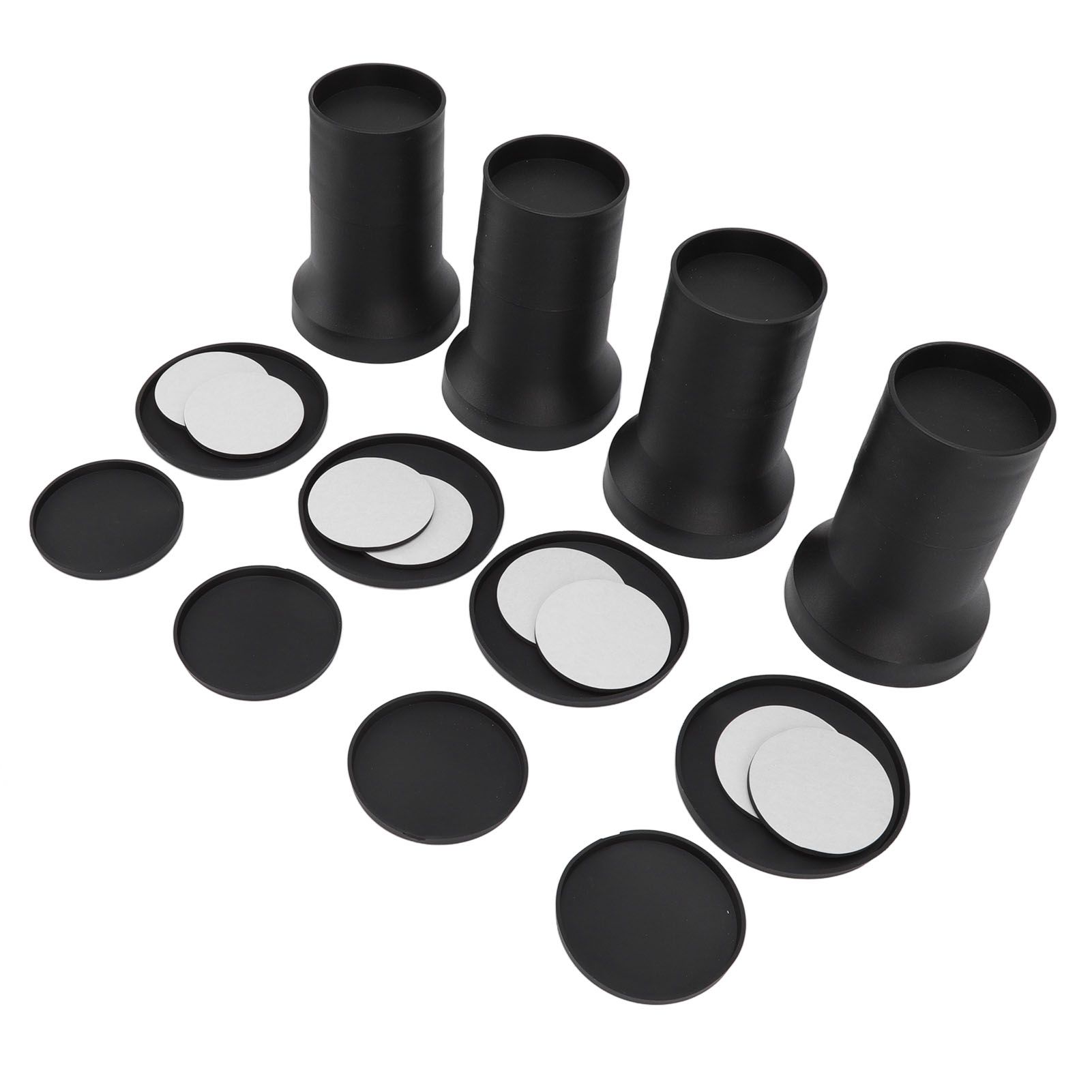 4pcs Round Furniture Lifters with Rubber Non Slip Pads Plastic Bed and Furniture Raisers Set - Image 2