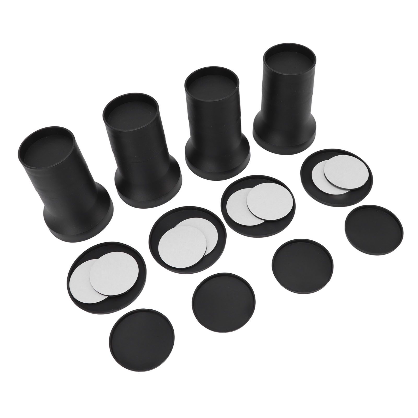 4pcs Round Furniture Lifters with Rubber Non Slip Pads Plastic Bed and Furniture Raisers Set - Image 3