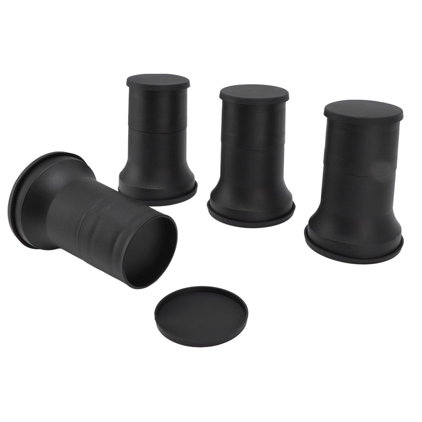 4pcs Round Furniture Lifters with Rubber Non Slip Pads Plastic Bed and Furniture Raisers Set - Image 4