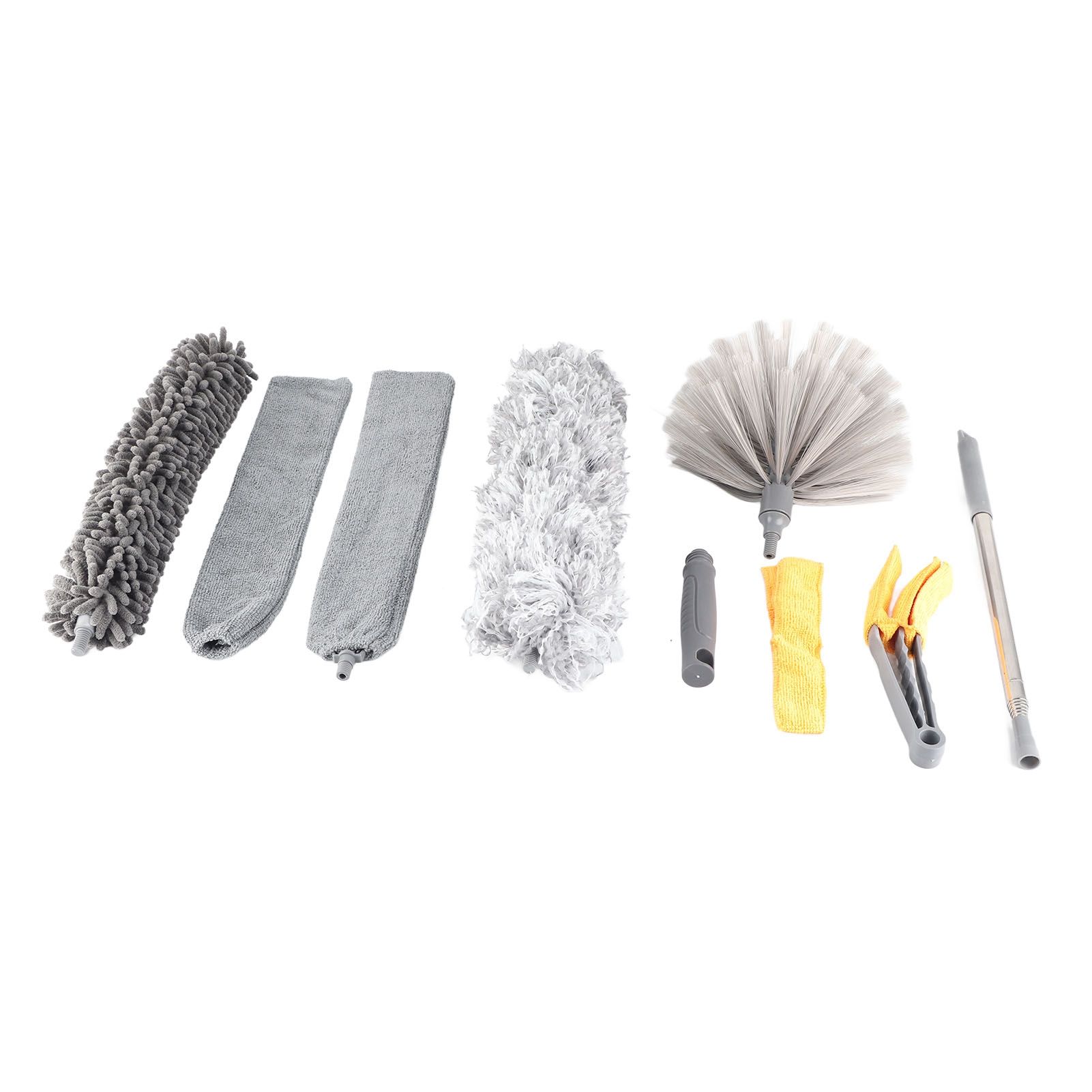 9pcs Microfiber Duster Kit Extendable Feather Duster House Cleaning Tool for Ceiling Fan Car - Image 1