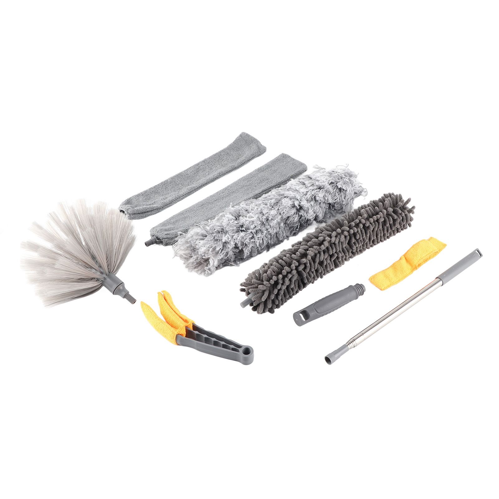 9pcs Microfiber Duster Kit Extendable Feather Duster House Cleaning Tool for Ceiling Fan Car - Image 2