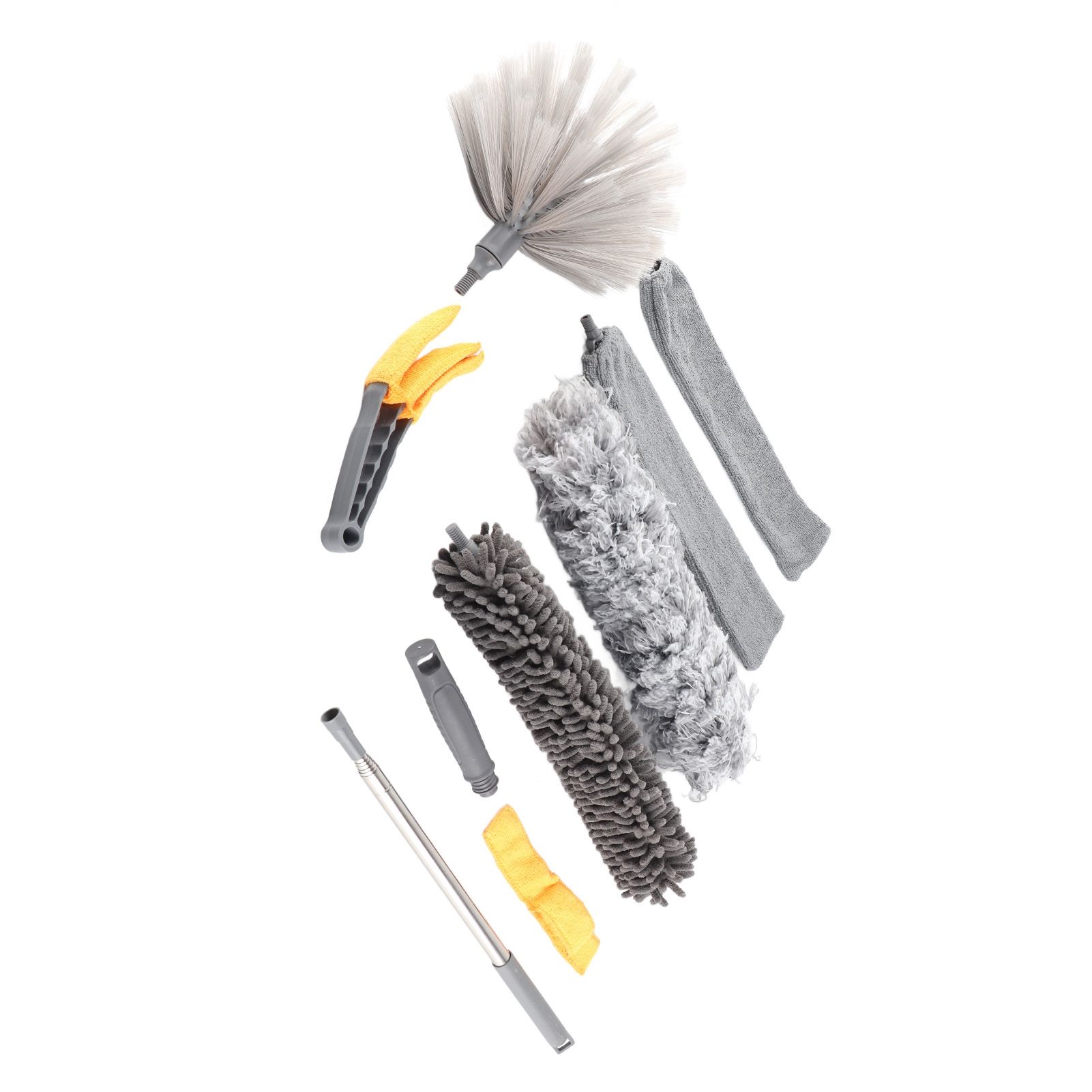 9pcs Microfiber Duster Kit Extendable Feather Duster House Cleaning Tool for Ceiling Fan Car - Image 3