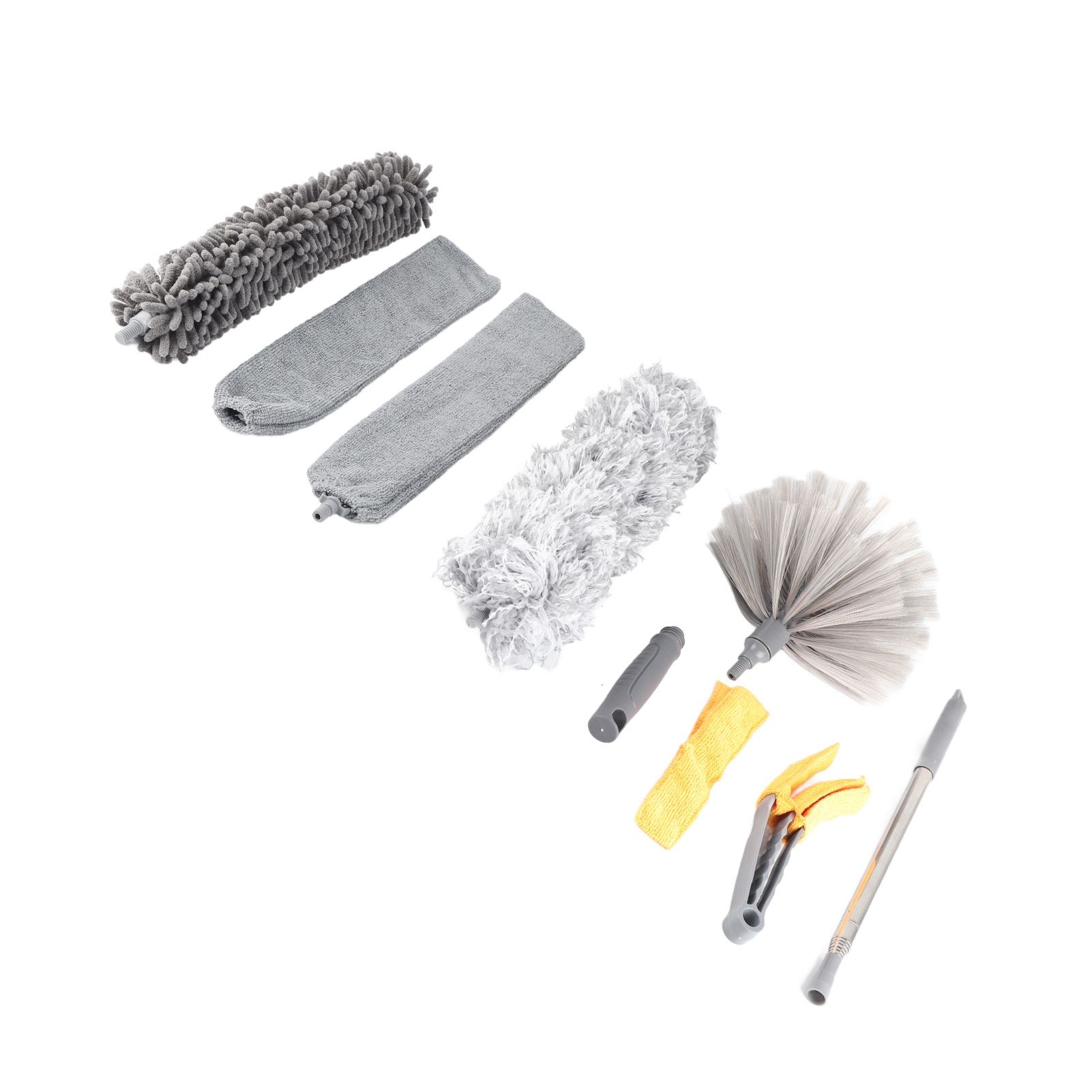 9pcs Microfiber Duster Kit Extendable Feather Duster House Cleaning Tool for Ceiling Fan Car - Image 4