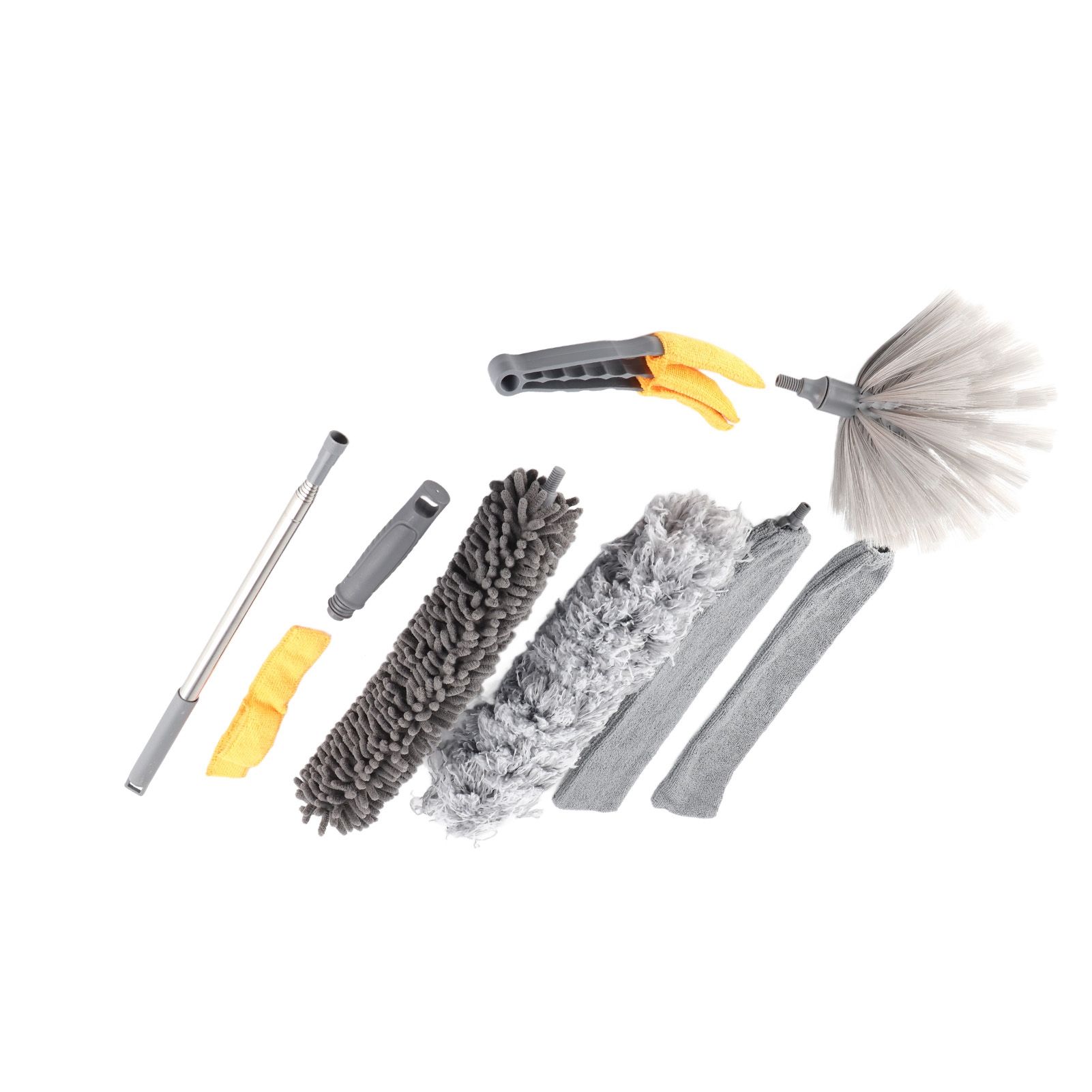 9pcs Microfiber Duster Kit Extendable Feather Duster House Cleaning Tool for Ceiling Fan Car - Image 5