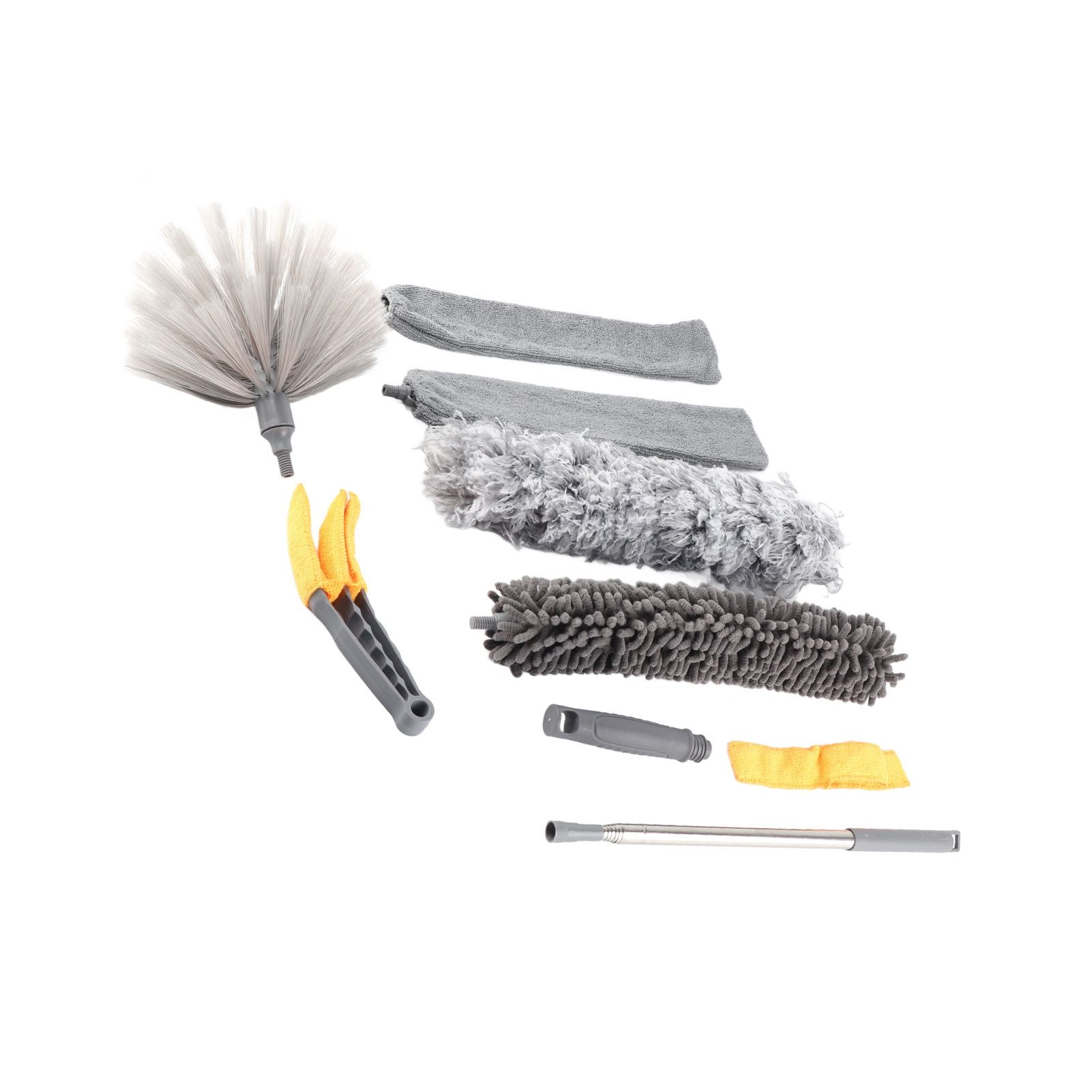 9pcs Microfiber Duster Kit Extendable Feather Duster House Cleaning Tool for Ceiling Fan Car - Image 8