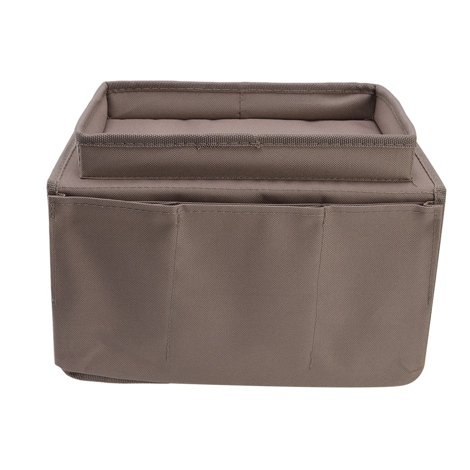 Sofa Tray Folding Arm Storage Holder Table 600D Oxford Cloth Side Pockets for Couch Coffee - Image 4