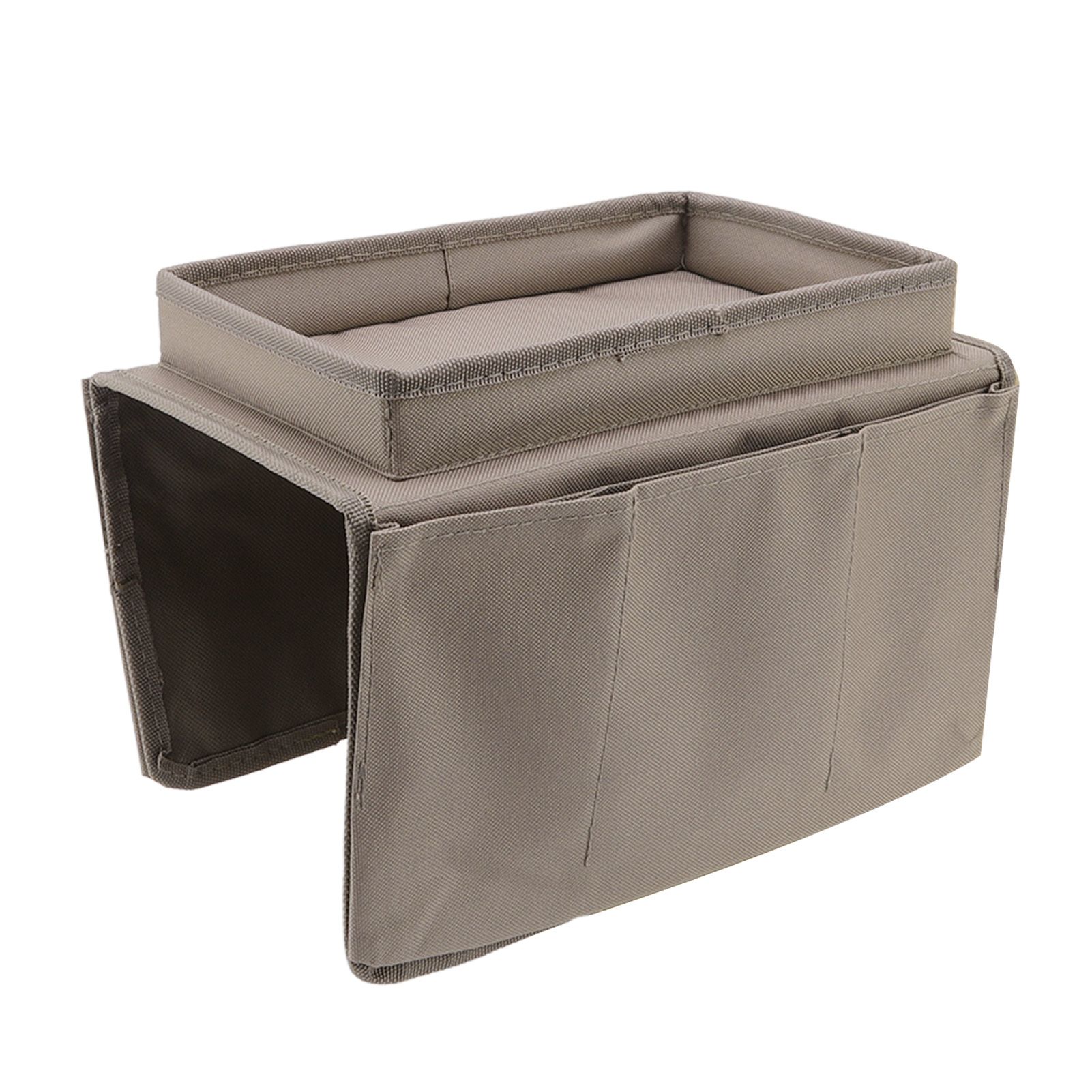 Sofa Tray Folding Arm Storage Holder Table 600D Oxford Cloth Side Pockets for Couch Coffee - Image 5