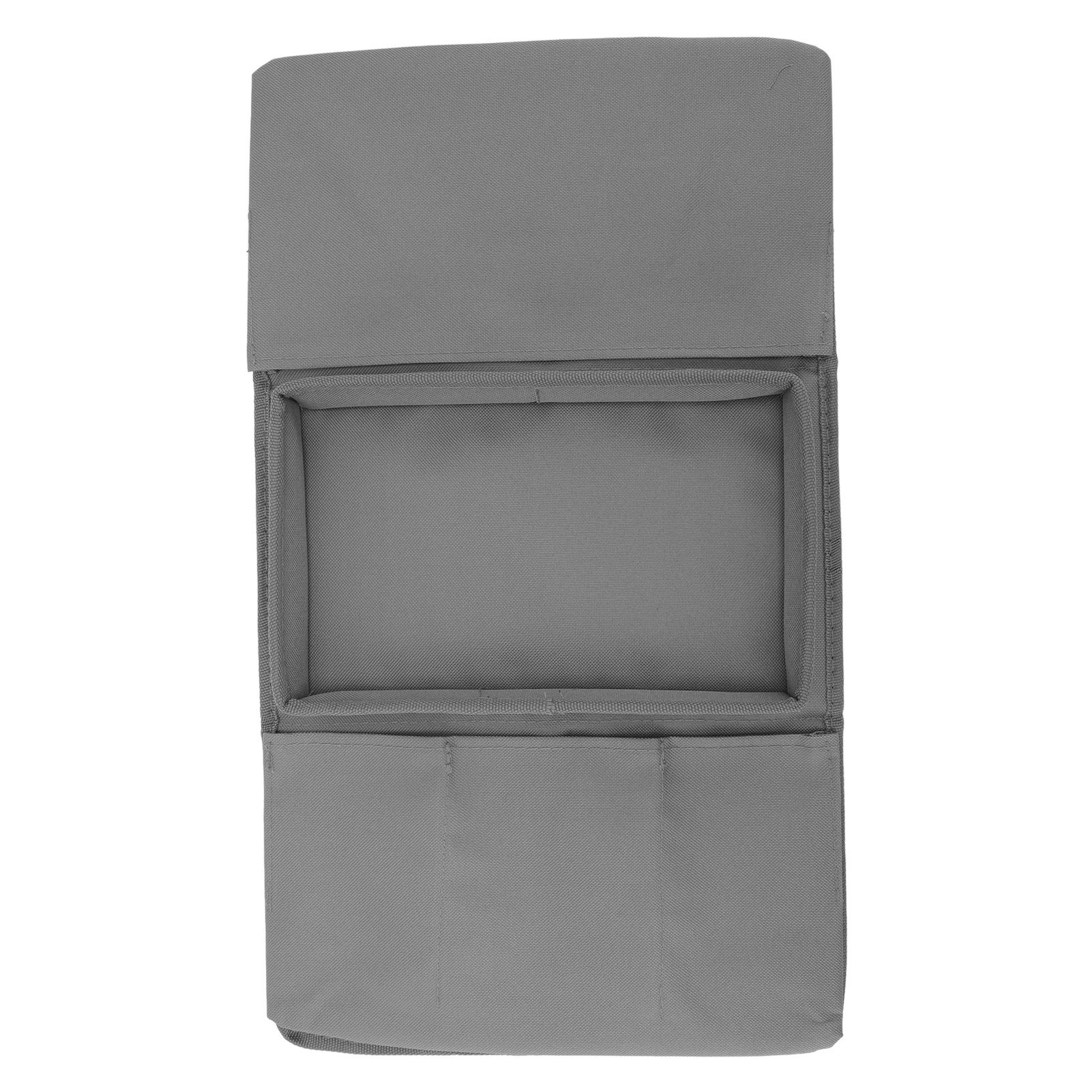 Sofa Tray Folding Arm Storage Holder Table 600D Oxford Cloth Side Pockets for Couch Grey - Image 7