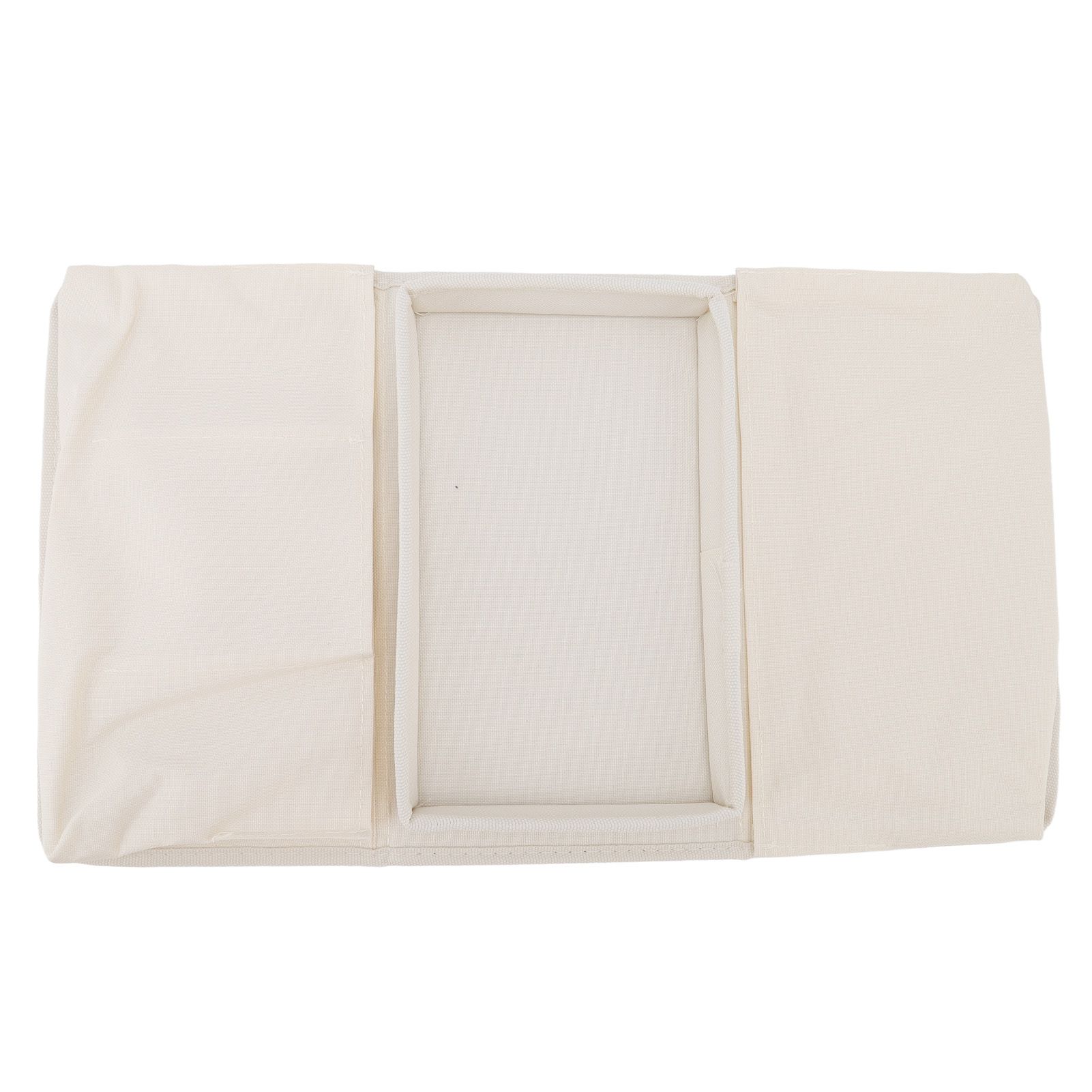 Sofa Tray Folding Arm Storage Holder Table 600D Oxford Cloth Side Pockets for Couch Beige - Image 8
