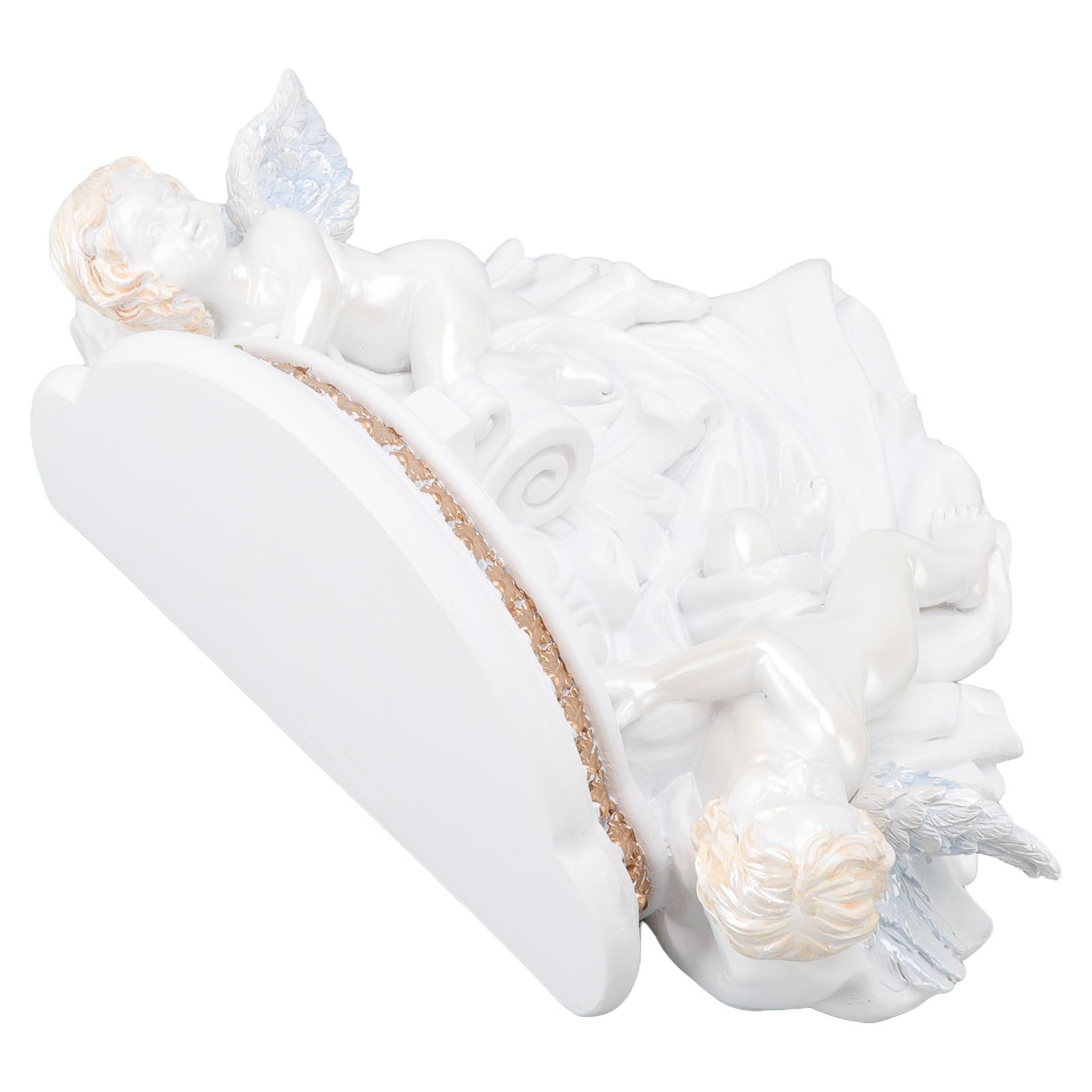 Resin Angel Wall Shelf European Exquisite Beautiful Decoration Rack for Bedroom Living Room Kitchen Pure White Gold - Image 4