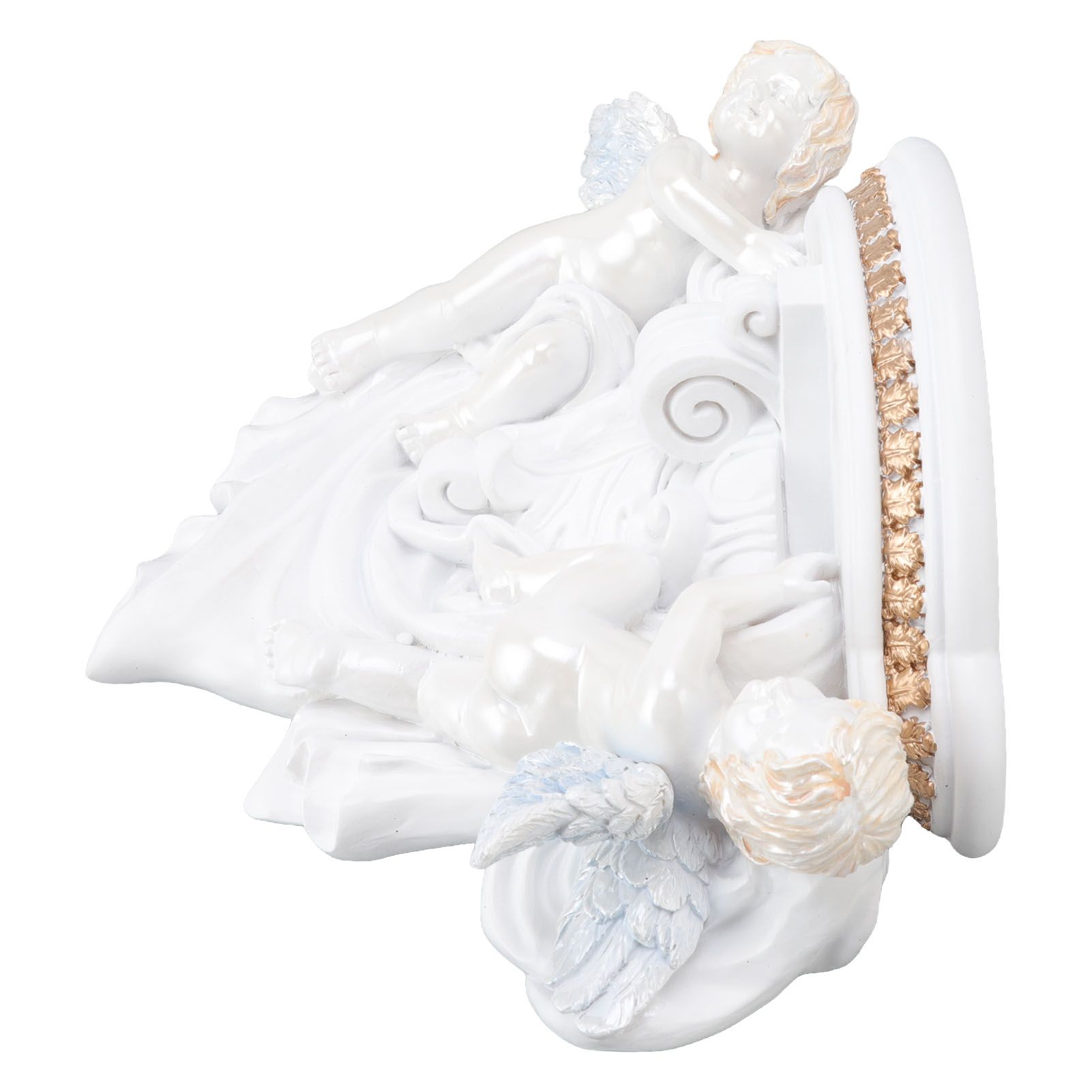Resin Angel Wall Shelf European Exquisite Beautiful Decoration Rack for Bedroom Living Room Kitchen Pure White Gold - Image 7