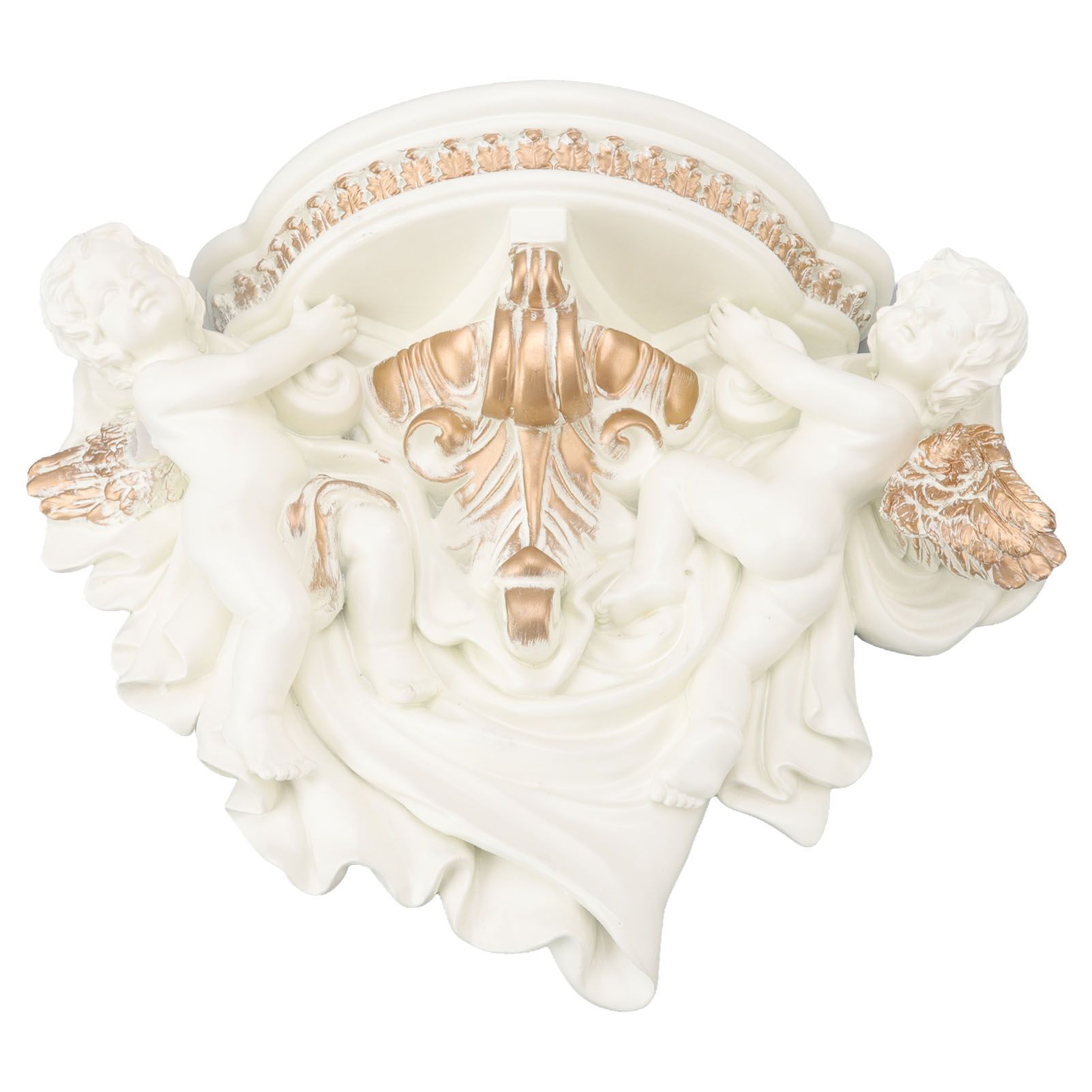 Resin Angel Wall Shelf European Exquisite Beautiful Decoration Rack for Bedroom Living Room Kitchen Beige Gold - Image 3