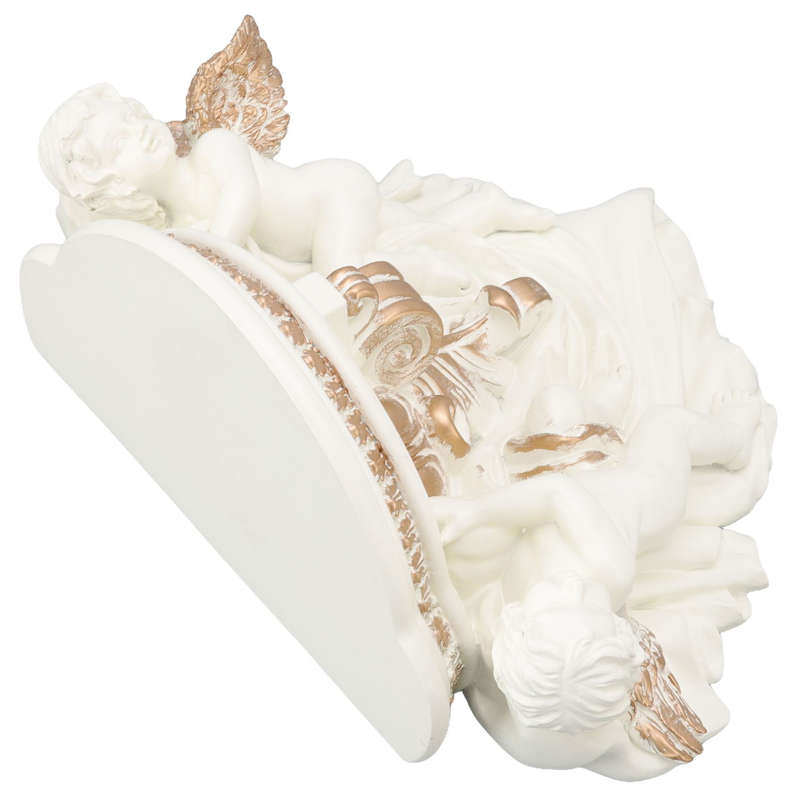 Resin Angel Wall Shelf European Exquisite Beautiful Decoration Rack for Bedroom Living Room Kitchen Beige Gold - Image 4