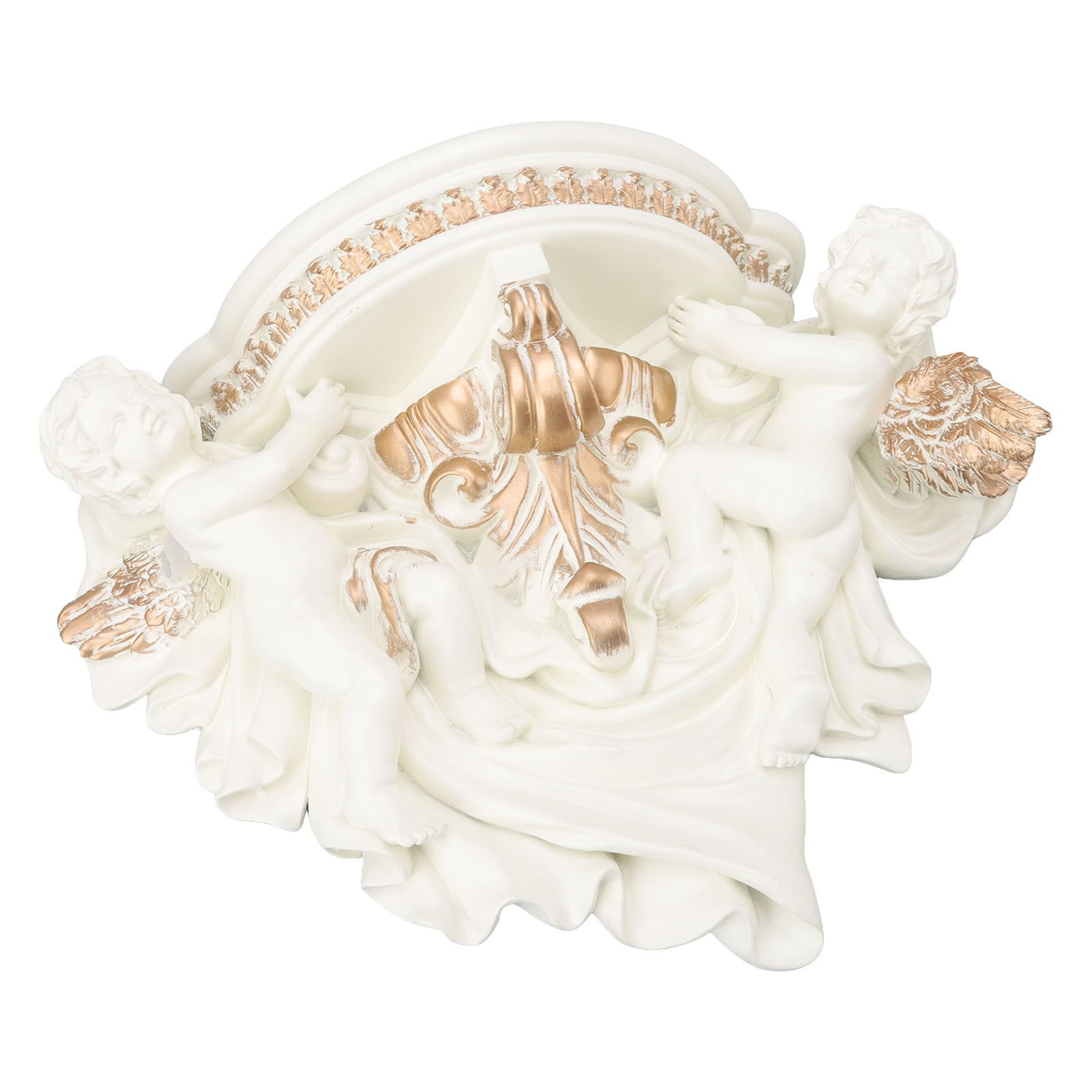 Resin Angel Wall Shelf European Exquisite Beautiful Decoration Rack for Bedroom Living Room Kitchen Beige Gold - Image 5