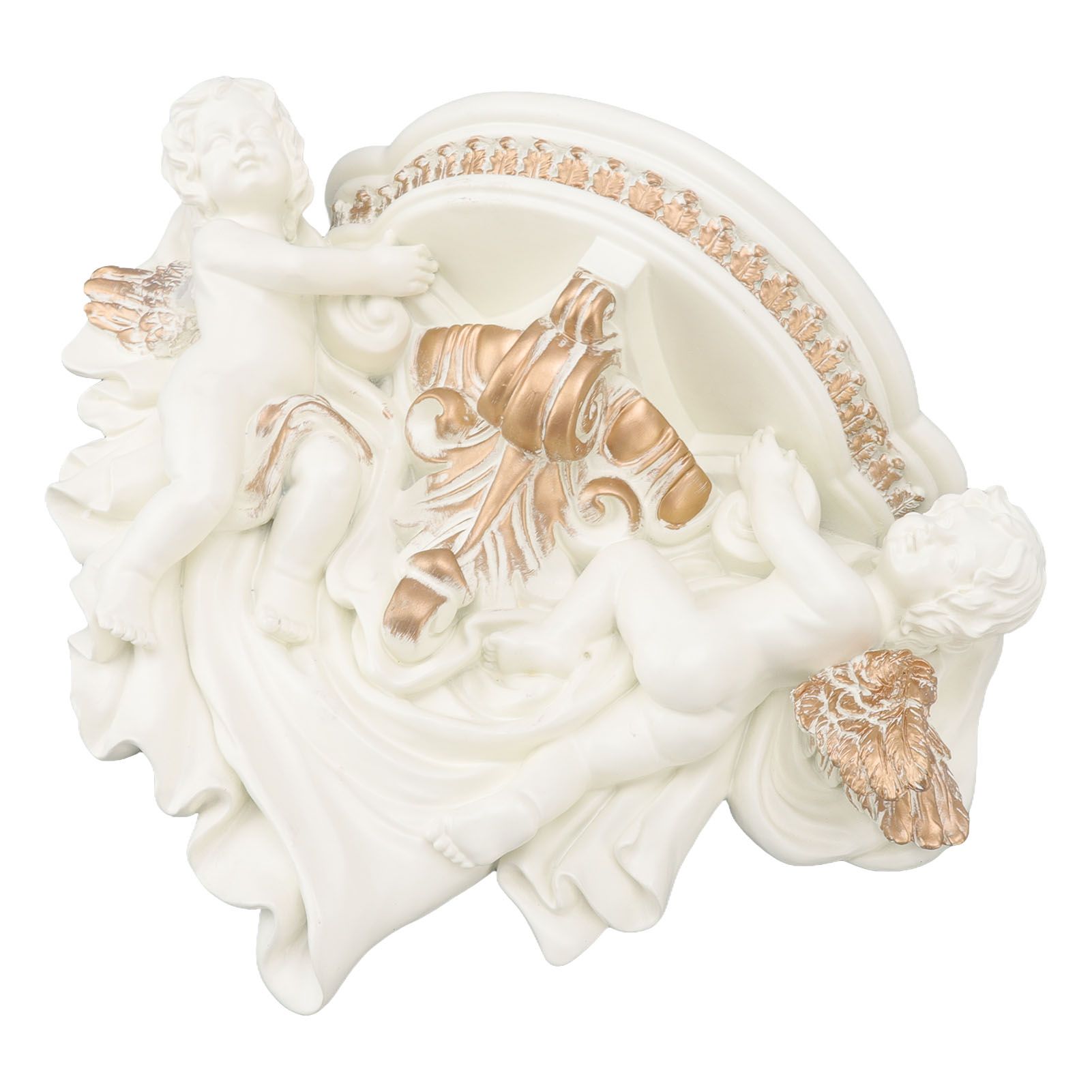 Resin Angel Wall Shelf European Exquisite Beautiful Decoration Rack for Bedroom Living Room Kitchen Beige Gold - Image 6