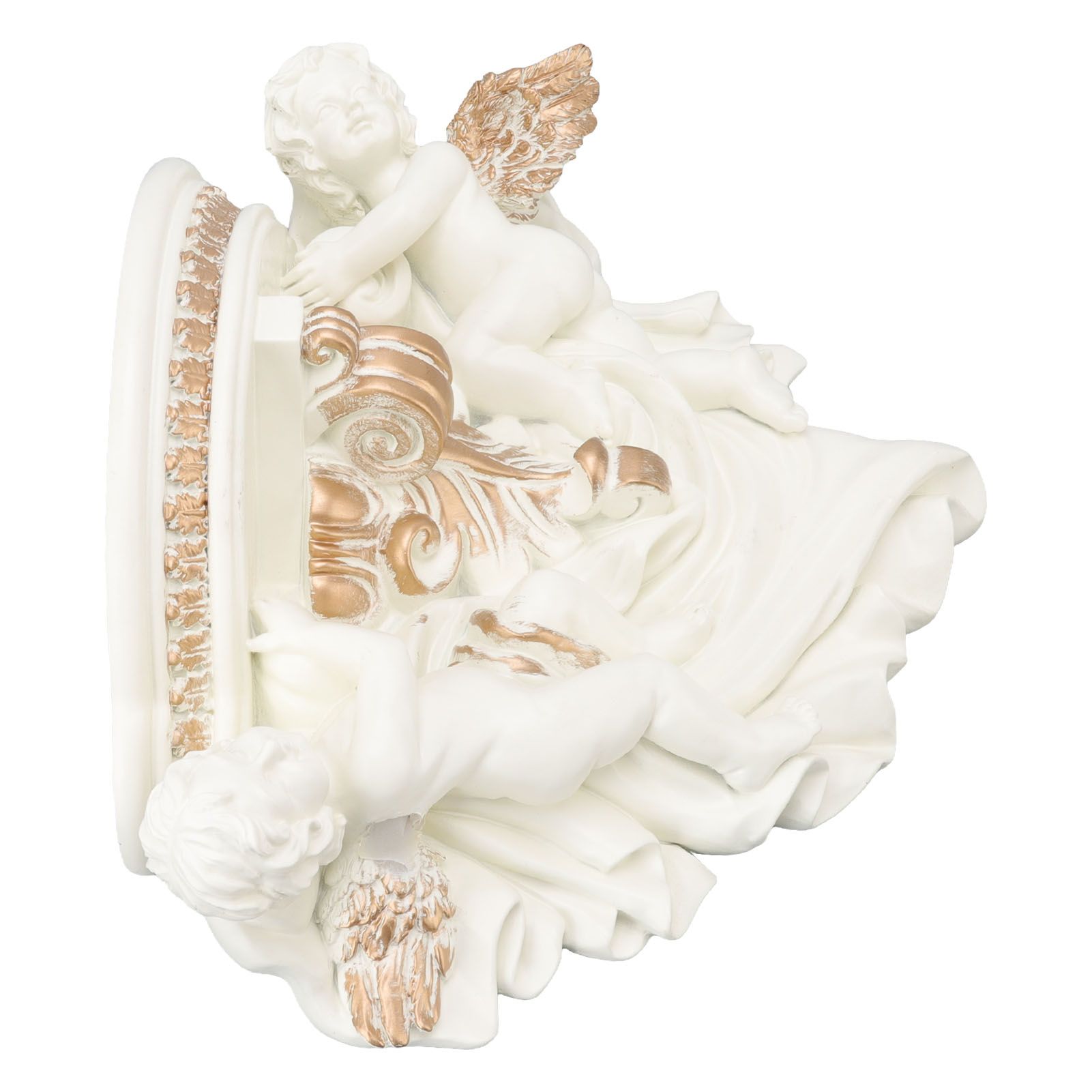 Resin Angel Wall Shelf European Exquisite Beautiful Decoration Rack for Bedroom Living Room Kitchen Beige Gold - Image 8