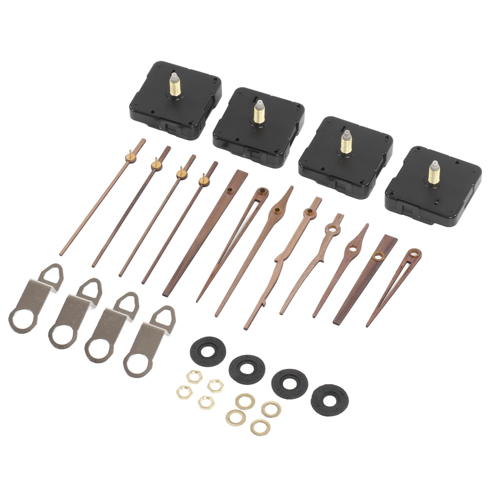 Clock Repairing Replacement Kit with Walnut Wood Hands and Quartz Movement Parts for Watch DIY - Image 3