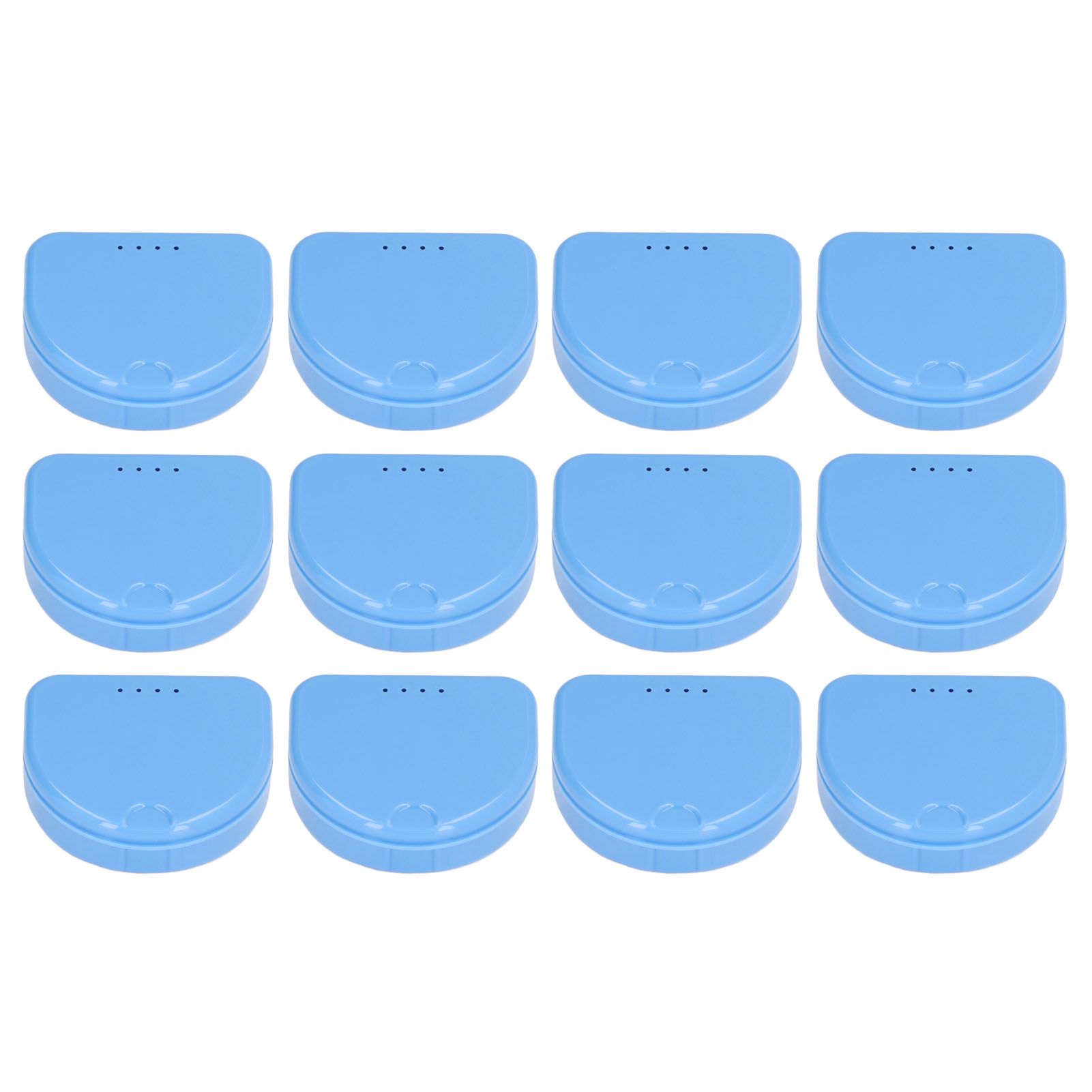 12 Pcs Denture Box Plastic Tooth Dental Orthodontic Retainer Compact Storage Case - Image 1