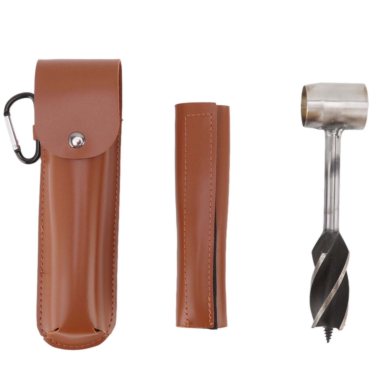 Outdoor Survival Multitool Stainless Steel Hole Drilling Punching Tool with Storage Bag Brown - Image 1