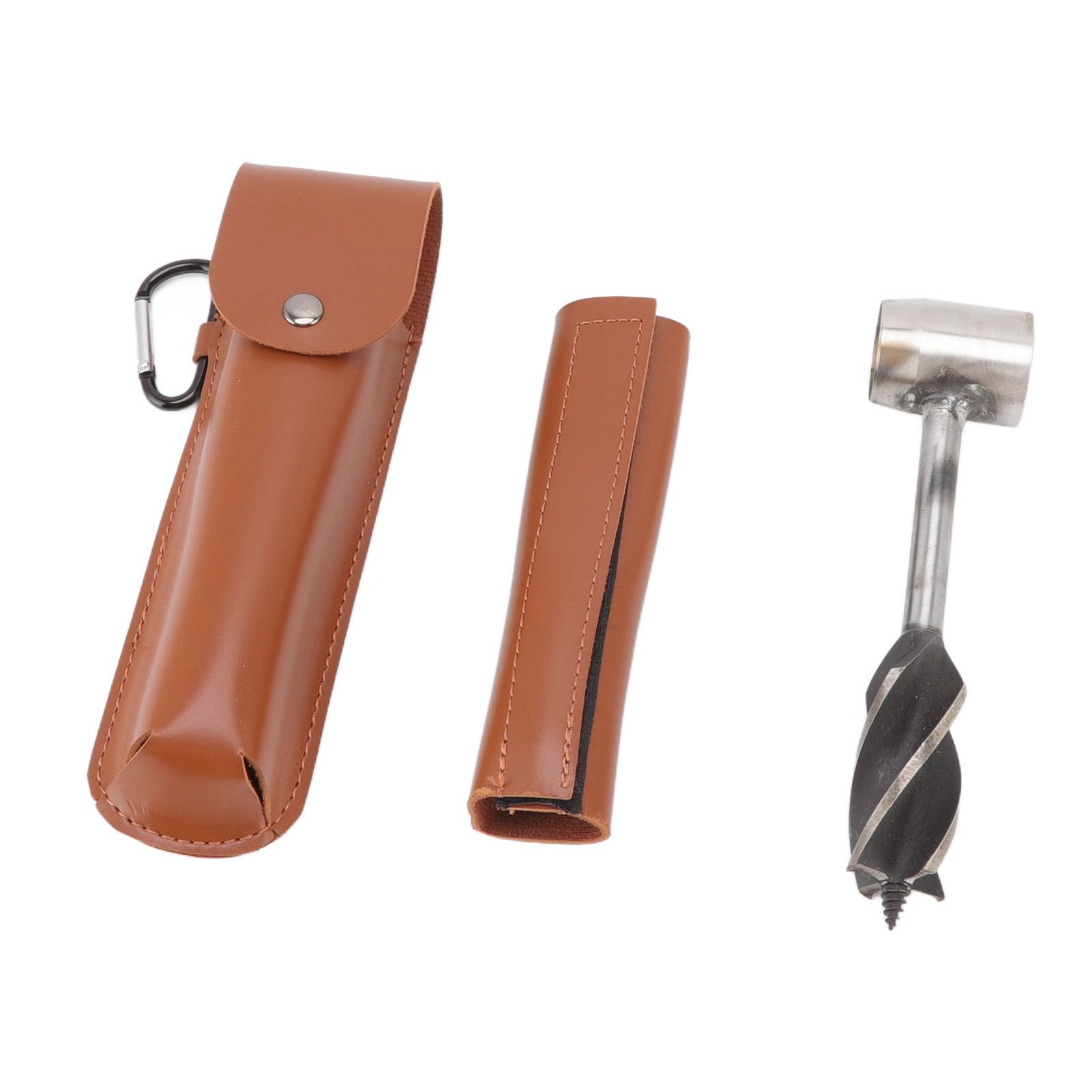 Outdoor Survival Multitool Stainless Steel Hole Drilling Punching Tool with Storage Bag Brown - Image 4