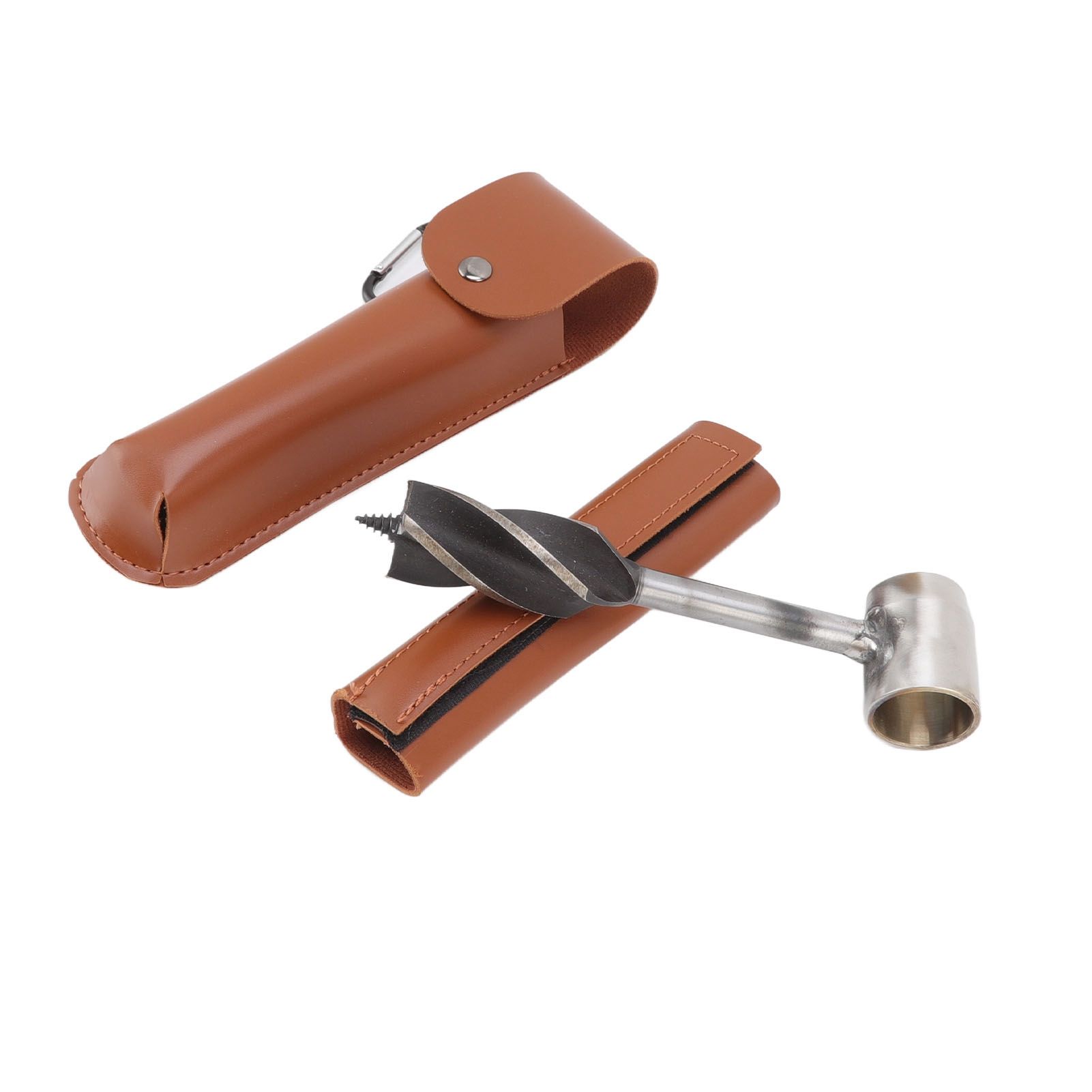 Outdoor Survival Multitool Stainless Steel Hole Drilling Punching Tool with Storage Bag Brown - Image 6