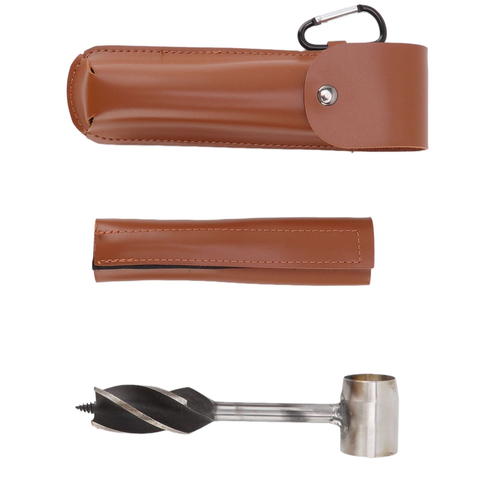 Outdoor Survival Multitool Stainless Steel Hole Drilling Punching Tool with Storage Bag Brown - Image 7