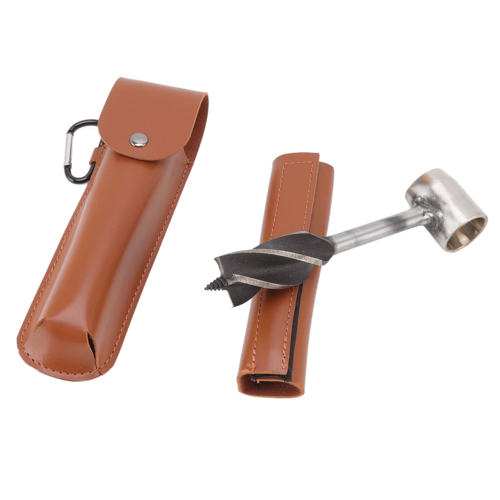 Outdoor Survival Multitool Stainless Steel Hole Drilling Punching Tool with Storage Bag Brown - Image 8