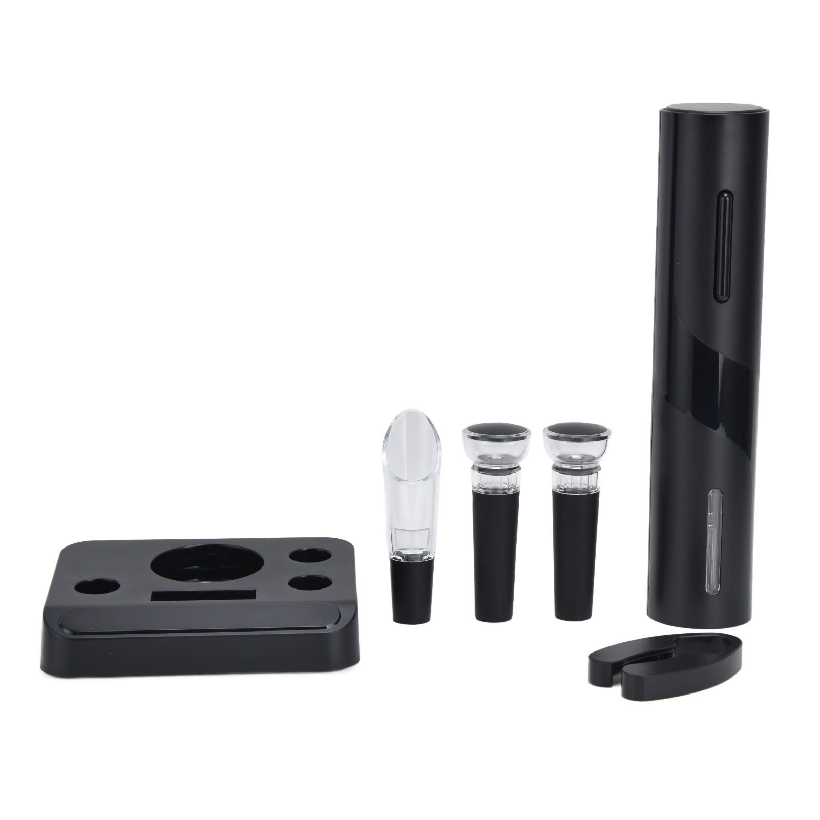 Electric Wine Opener Foil Cutter Aerator Pourer Wine Stopper Set with Storage Base for Home Bar Restaurant - Image 1