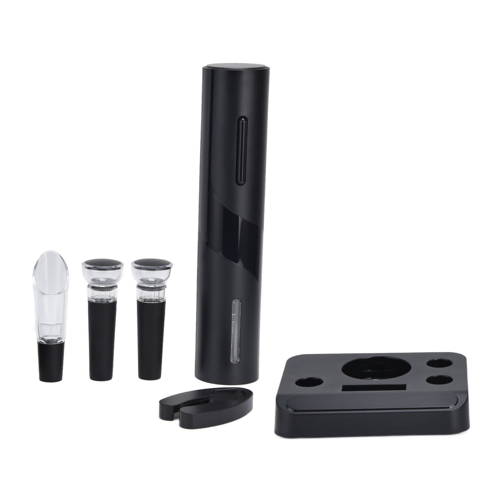 Electric Wine Opener Foil Cutter Aerator Pourer Wine Stopper Set with Storage Base for Home Bar Restaurant - Image 3