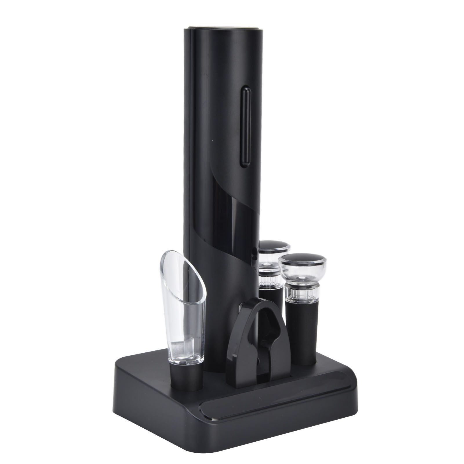 Electric Wine Opener Foil Cutter Aerator Pourer Wine Stopper Set with Storage Base for Home Bar Restaurant - Image 4