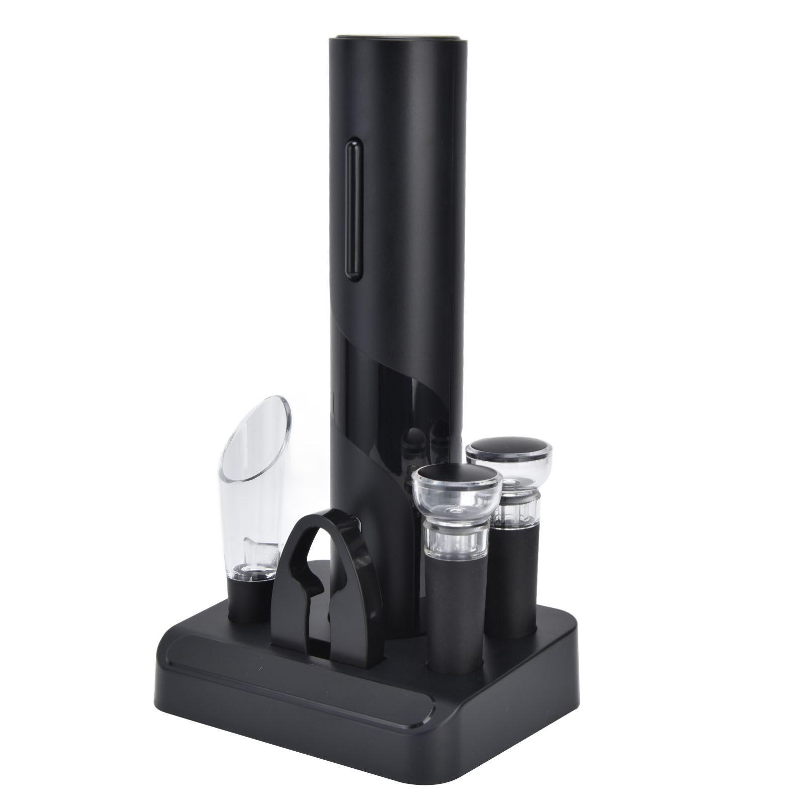 Electric Wine Opener Foil Cutter Aerator Pourer Wine Stopper Set with Storage Base for Home Bar Restaurant - Image 5