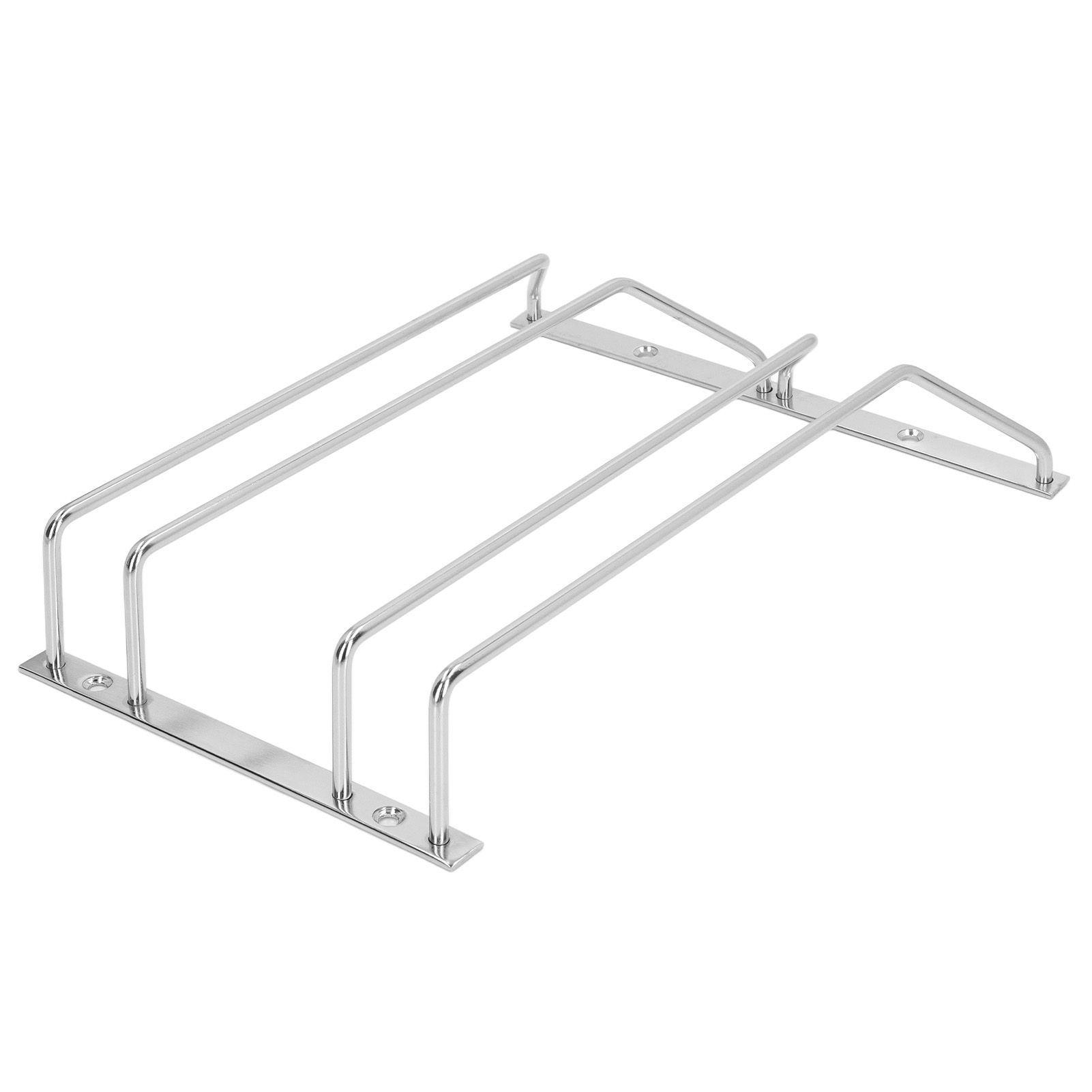 Stainless Steel Double Row Wine Glass Stemware Rack Hanging Stemware Holder Under CabinetS - Image 2