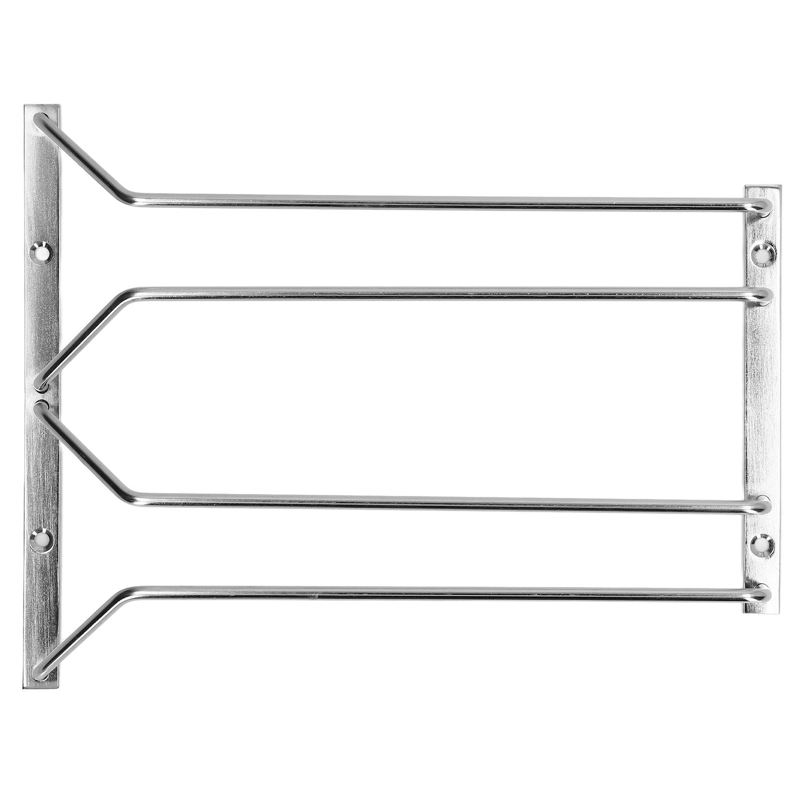Stainless Steel Double Row Wine Glass Stemware Rack Hanging Stemware Holder Under CabinetS - Image 4