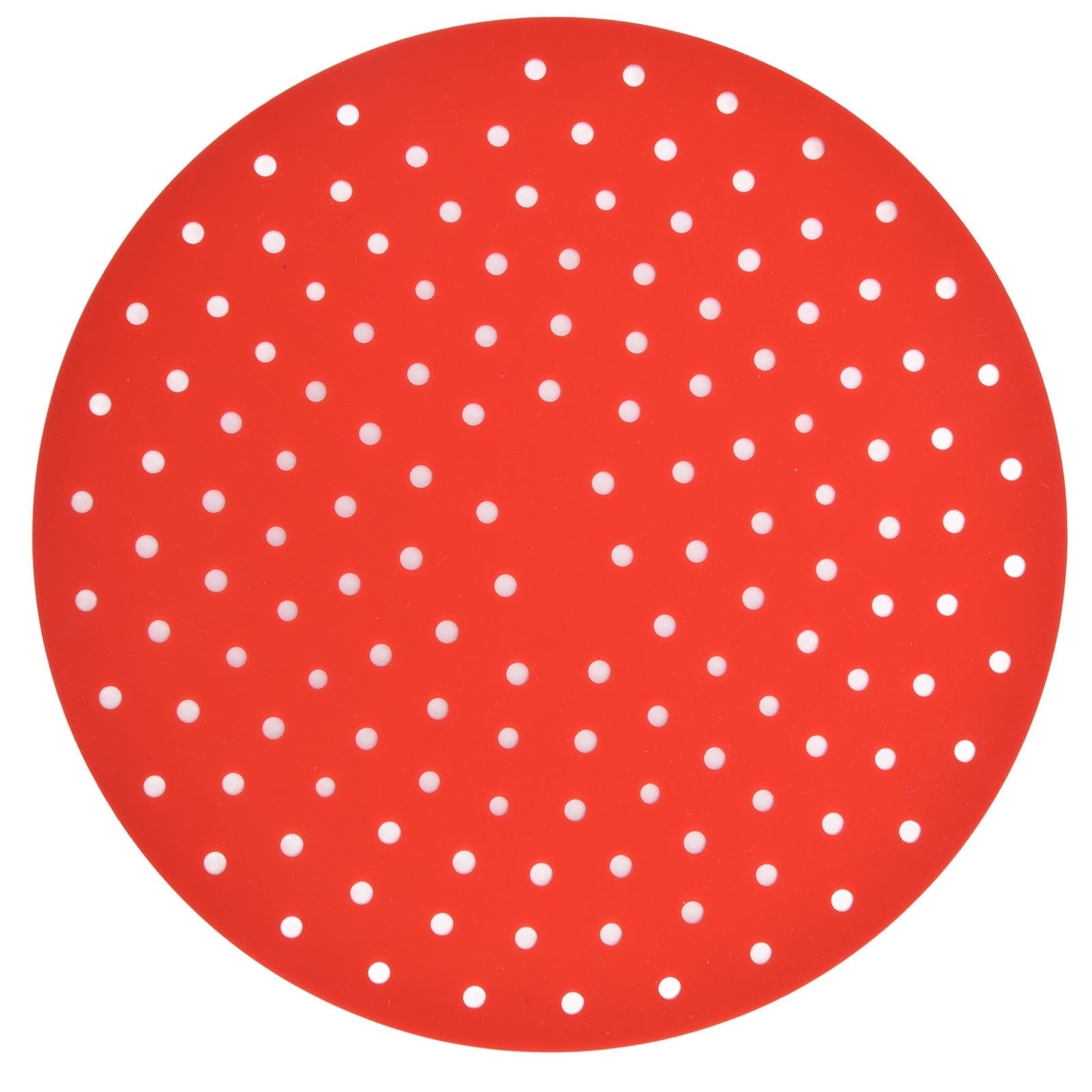 20cm Anti Slip Round Cooking Fryer Mat Anti Sticking Silicone Steamer Liners For KitchenRed - Image 1