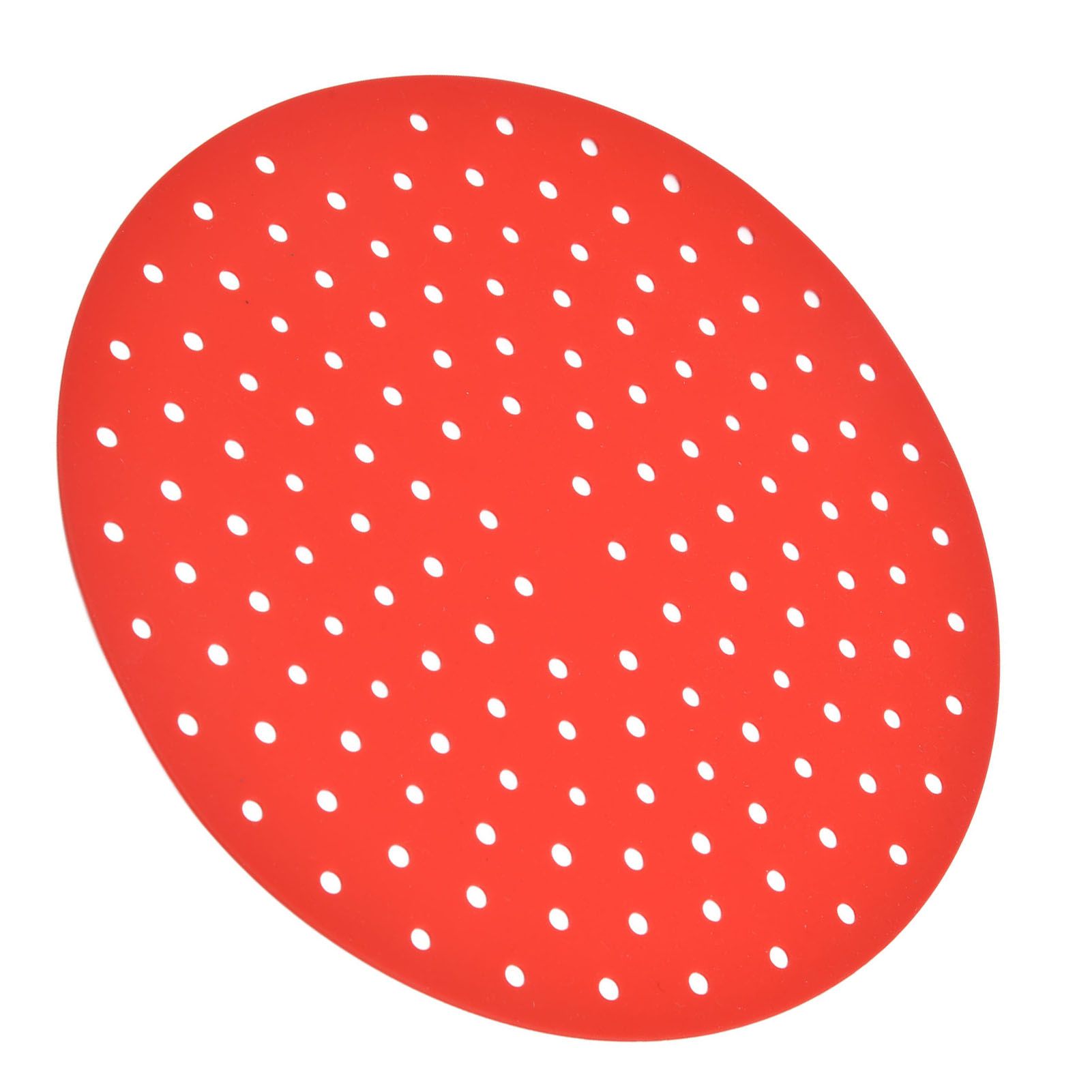 20cm Anti Slip Round Cooking Fryer Mat Anti Sticking Silicone Steamer Liners For KitchenRed - Image 2