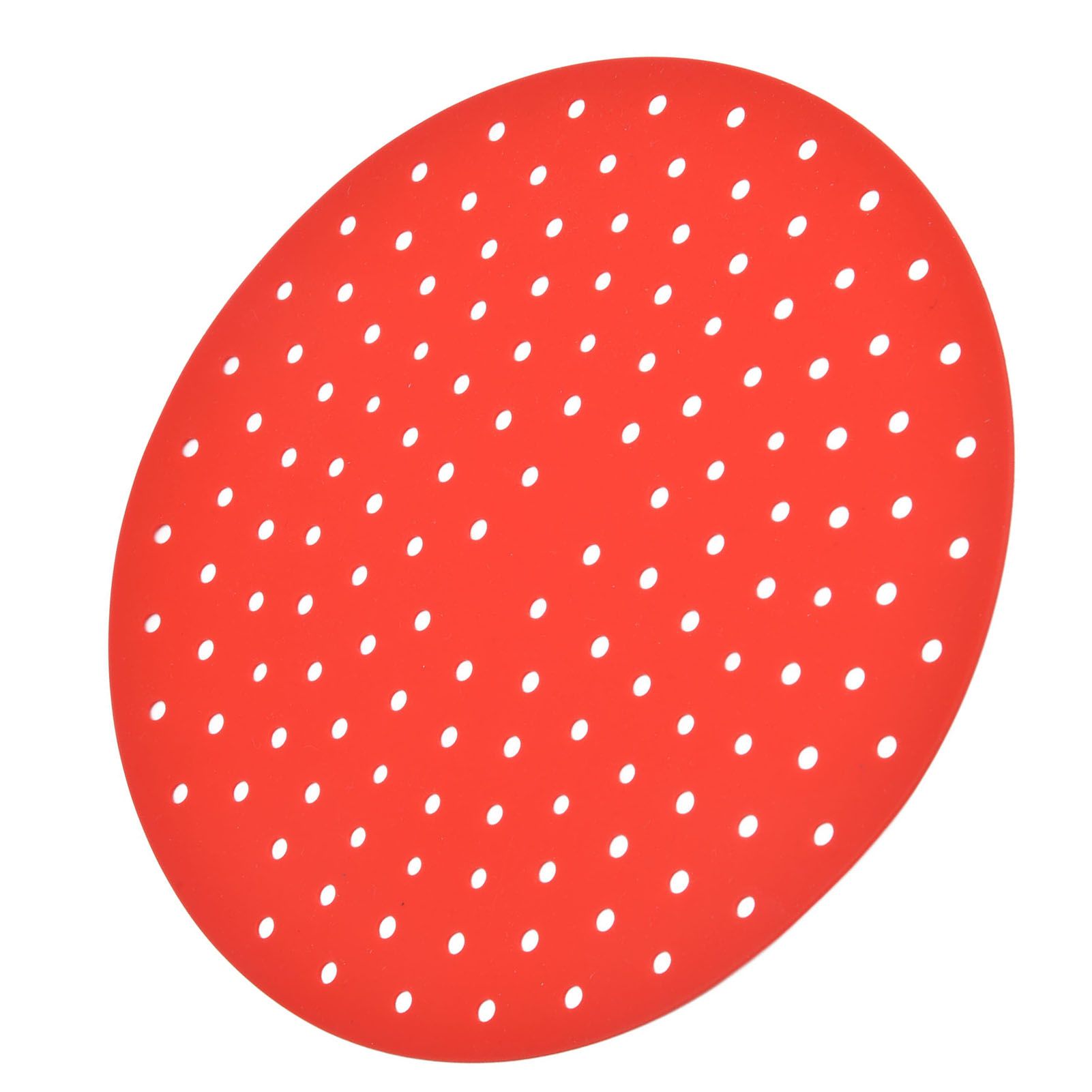 20cm Anti Slip Round Cooking Fryer Mat Anti Sticking Silicone Steamer Liners For KitchenRed - Image 3
