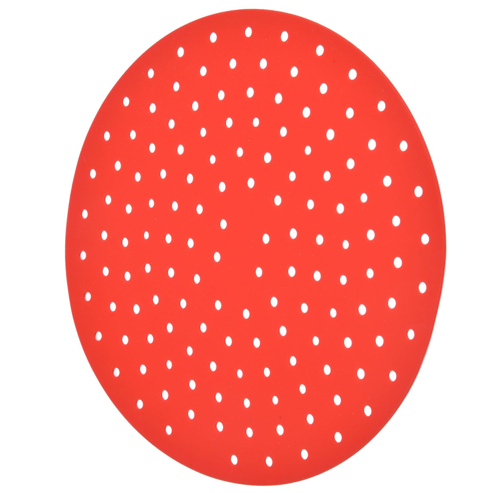 20cm Anti Slip Round Cooking Fryer Mat Anti Sticking Silicone Steamer Liners For KitchenRed - Image 4