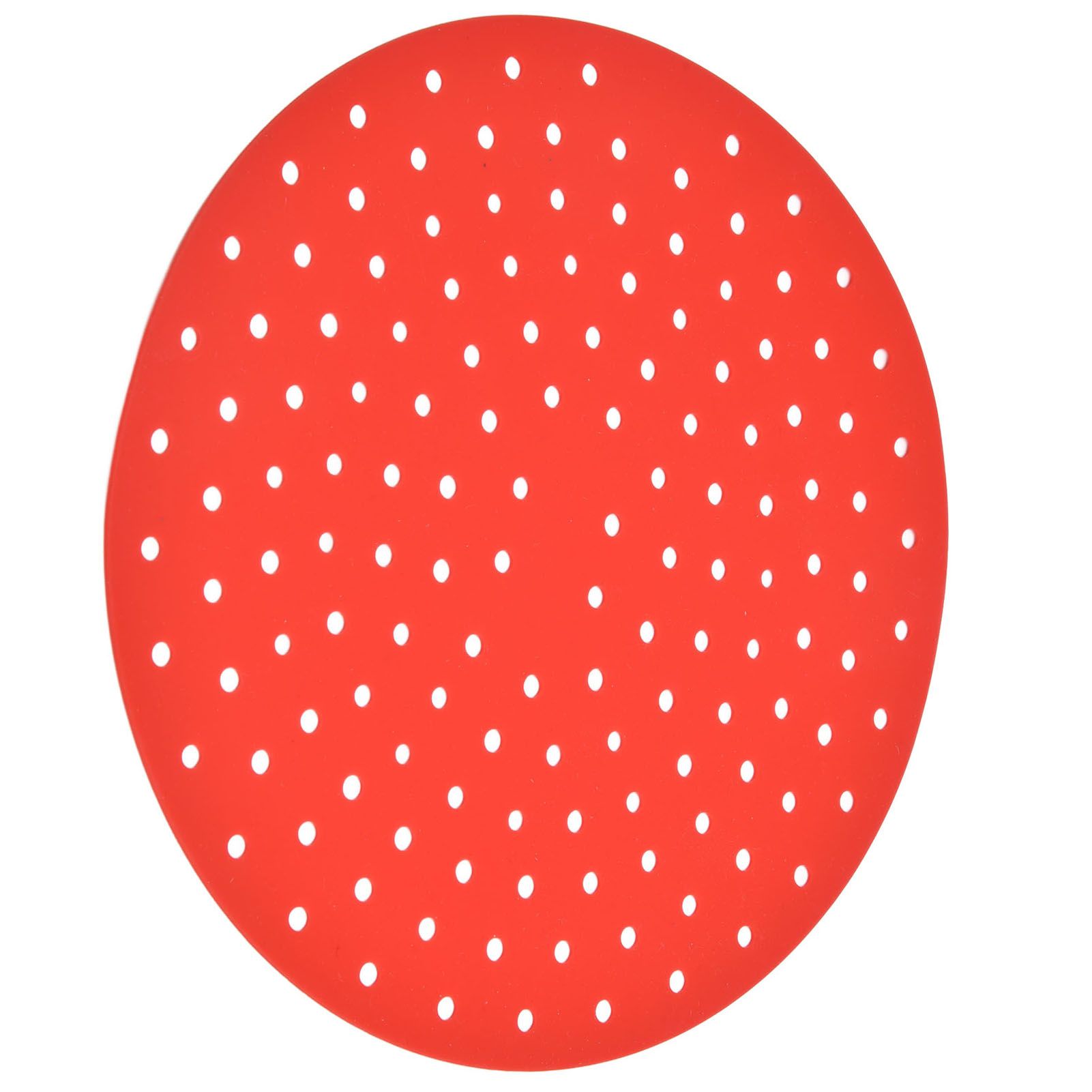 20cm Anti Slip Round Cooking Fryer Mat Anti Sticking Silicone Steamer Liners For KitchenRed - Image 5