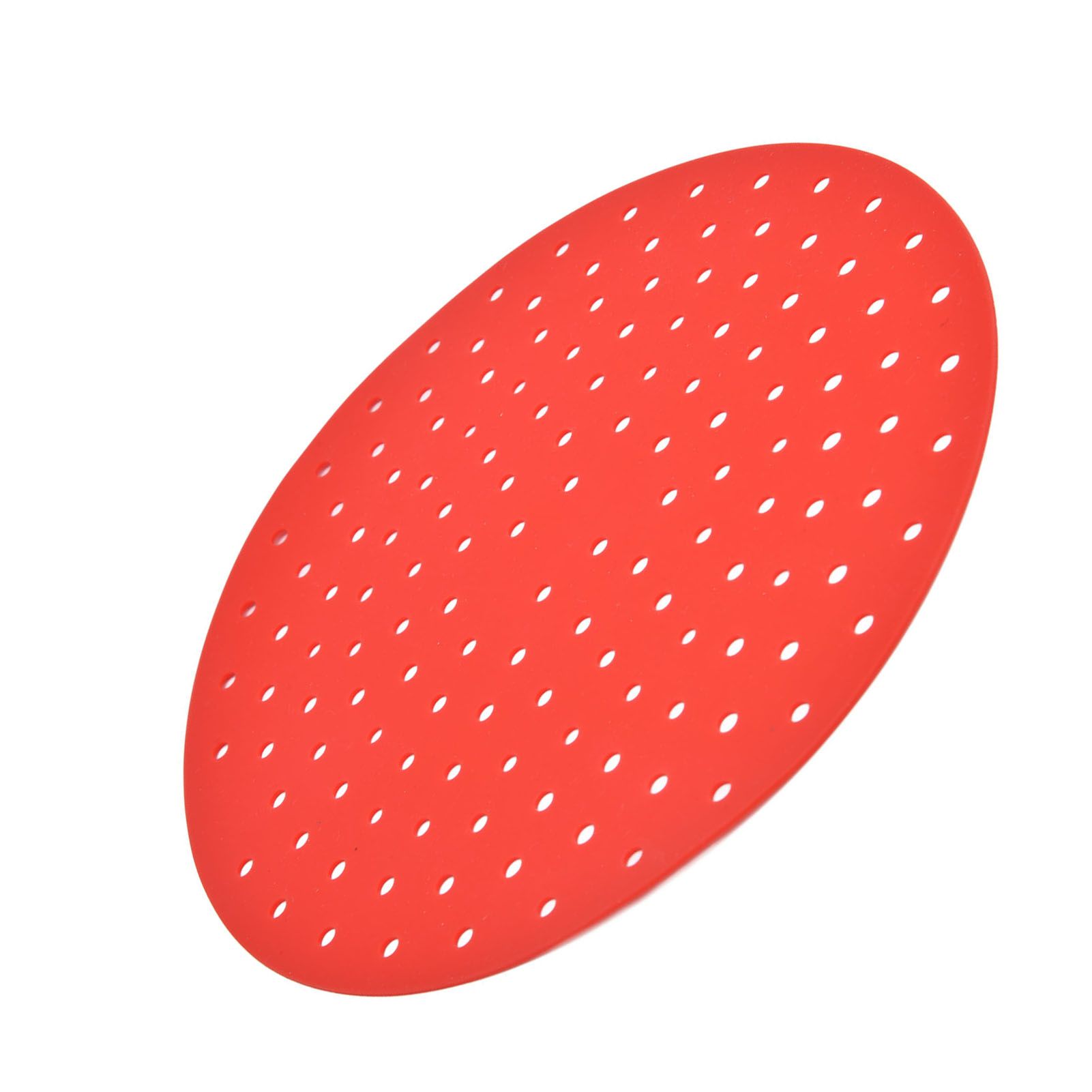 20cm Anti Slip Round Cooking Fryer Mat Anti Sticking Silicone Steamer Liners For KitchenRed - Image 6