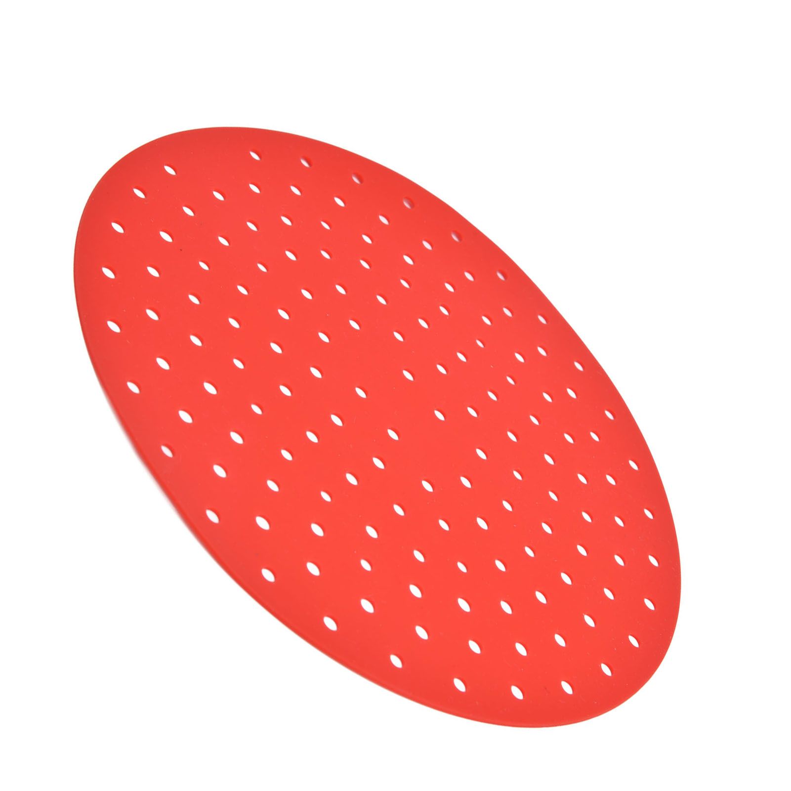 20cm Anti Slip Round Cooking Fryer Mat Anti Sticking Silicone Steamer Liners For KitchenRed - Image 7