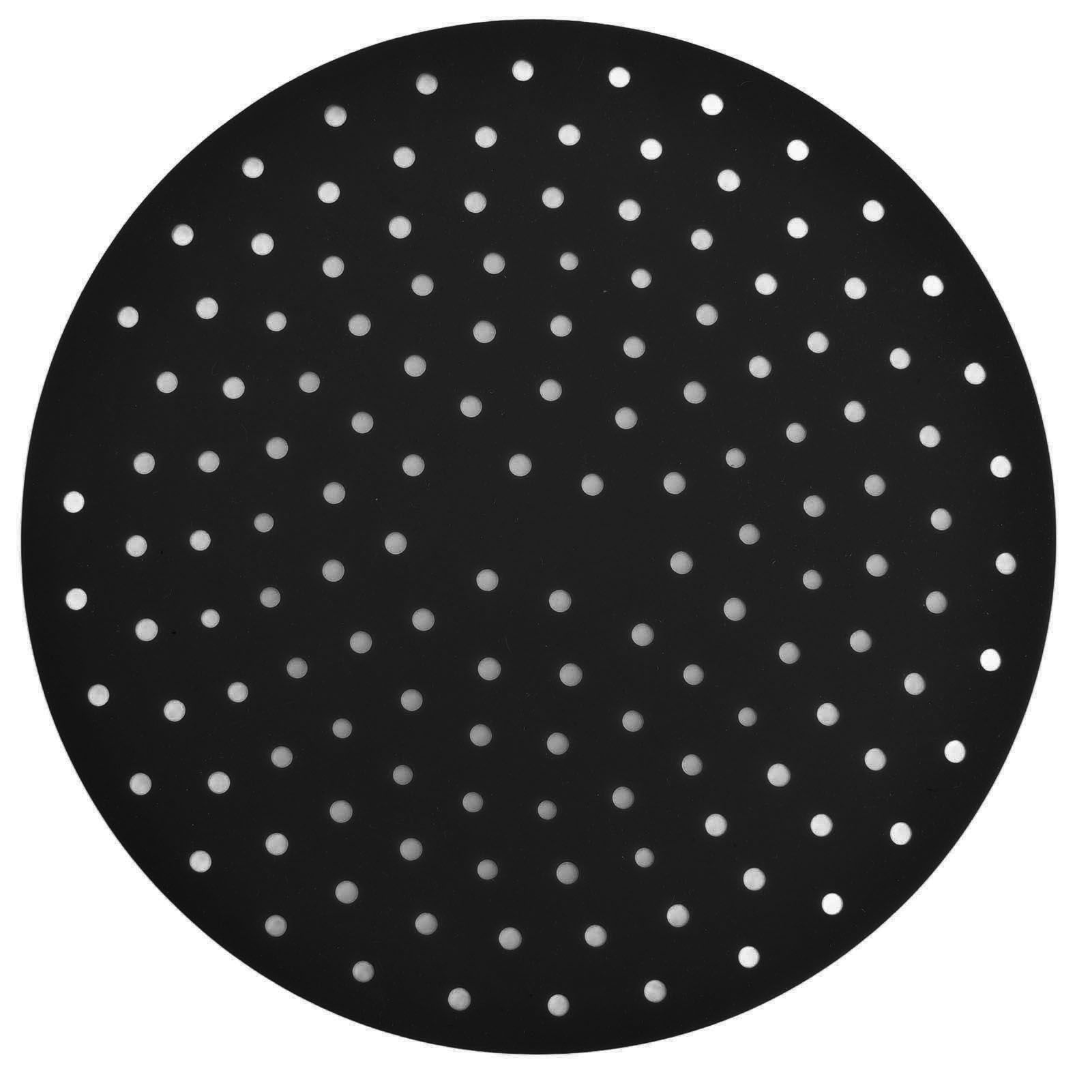 20cm Anti Slip Round Cooking Fryer Mat Anti Sticking Silicone Steamer Liners For KitchenBlack - Image 1