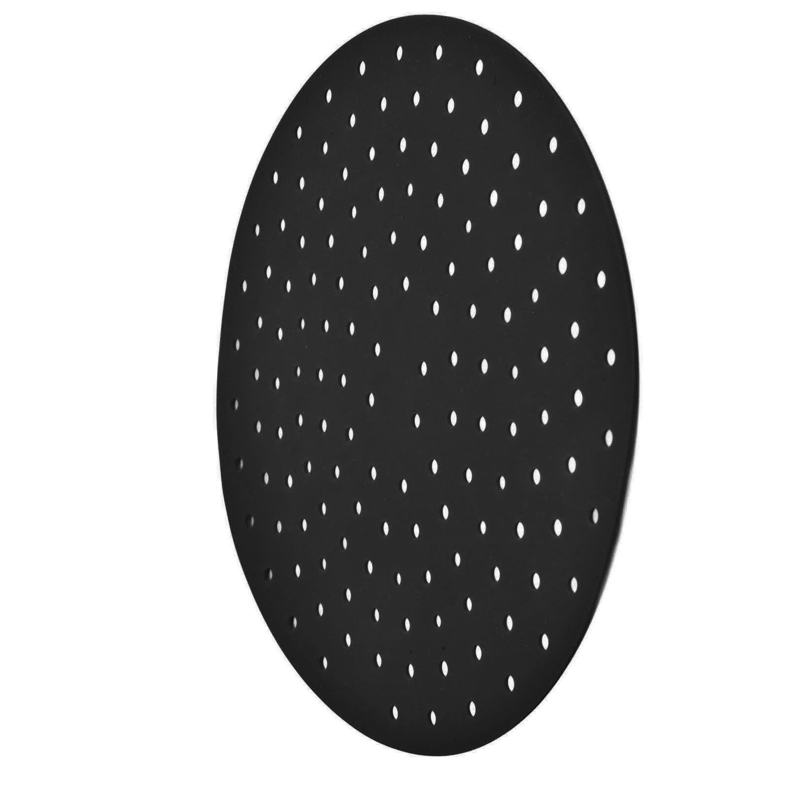 20cm Anti Slip Round Cooking Fryer Mat Anti Sticking Silicone Steamer Liners For KitchenBlack - Image 4